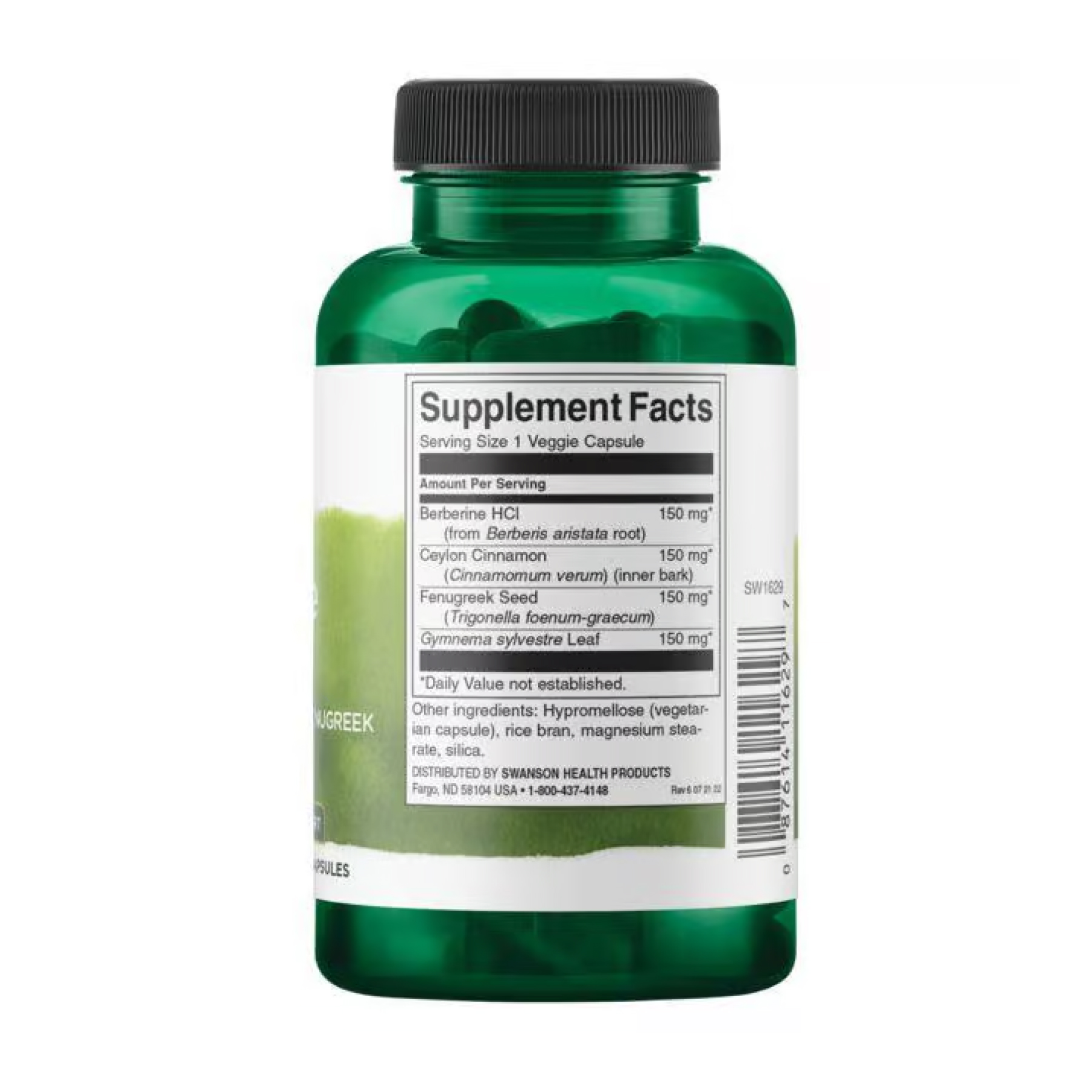 Swanson Berberine Complex with Cinnamon Gymnema & Fenugreek - 90 vcaps 100-43-8395755-20