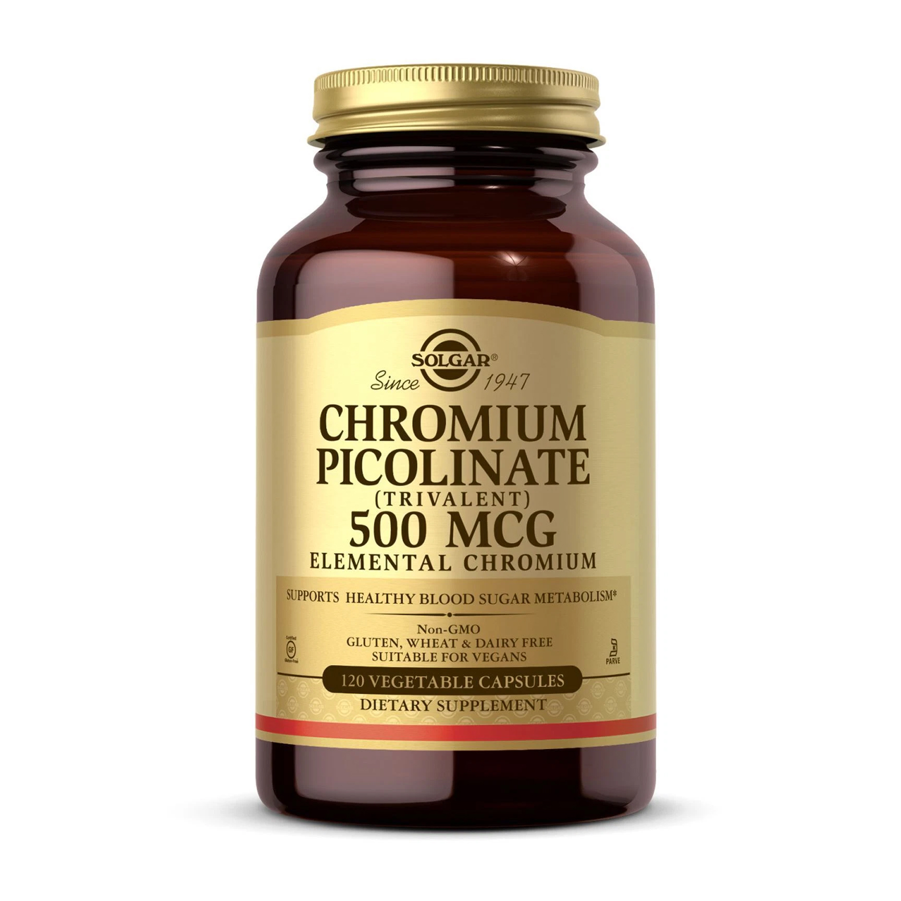 Solgar Chromium Picolinate 500mcg - 120 vcaps 2023-10-5660
