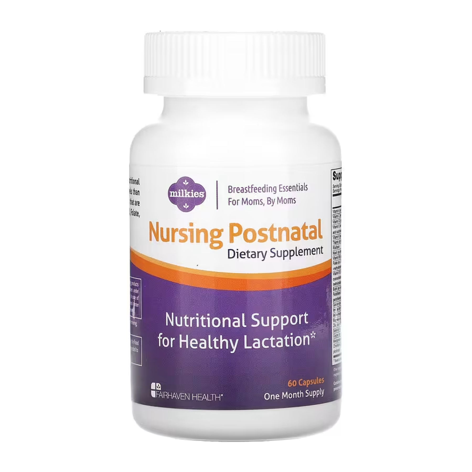 Fairhaven Health Milkies Nursing Postnatal Breastfeeding Multivitamin - 60 caps 2023-10-4761