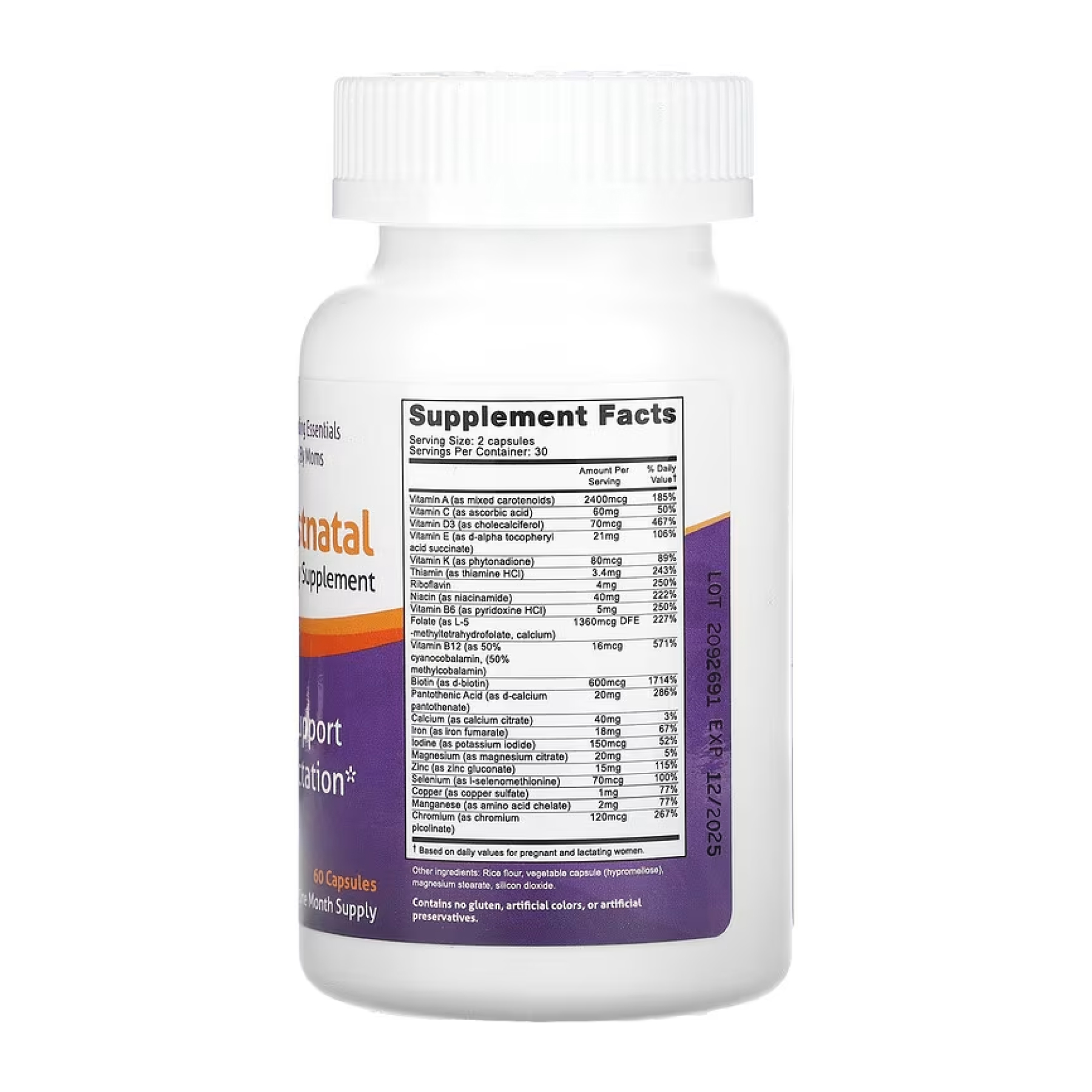 Fairhaven Health Milkies Nursing Postnatal Breastfeeding Multivitamin - 60 caps 2023-10-4761