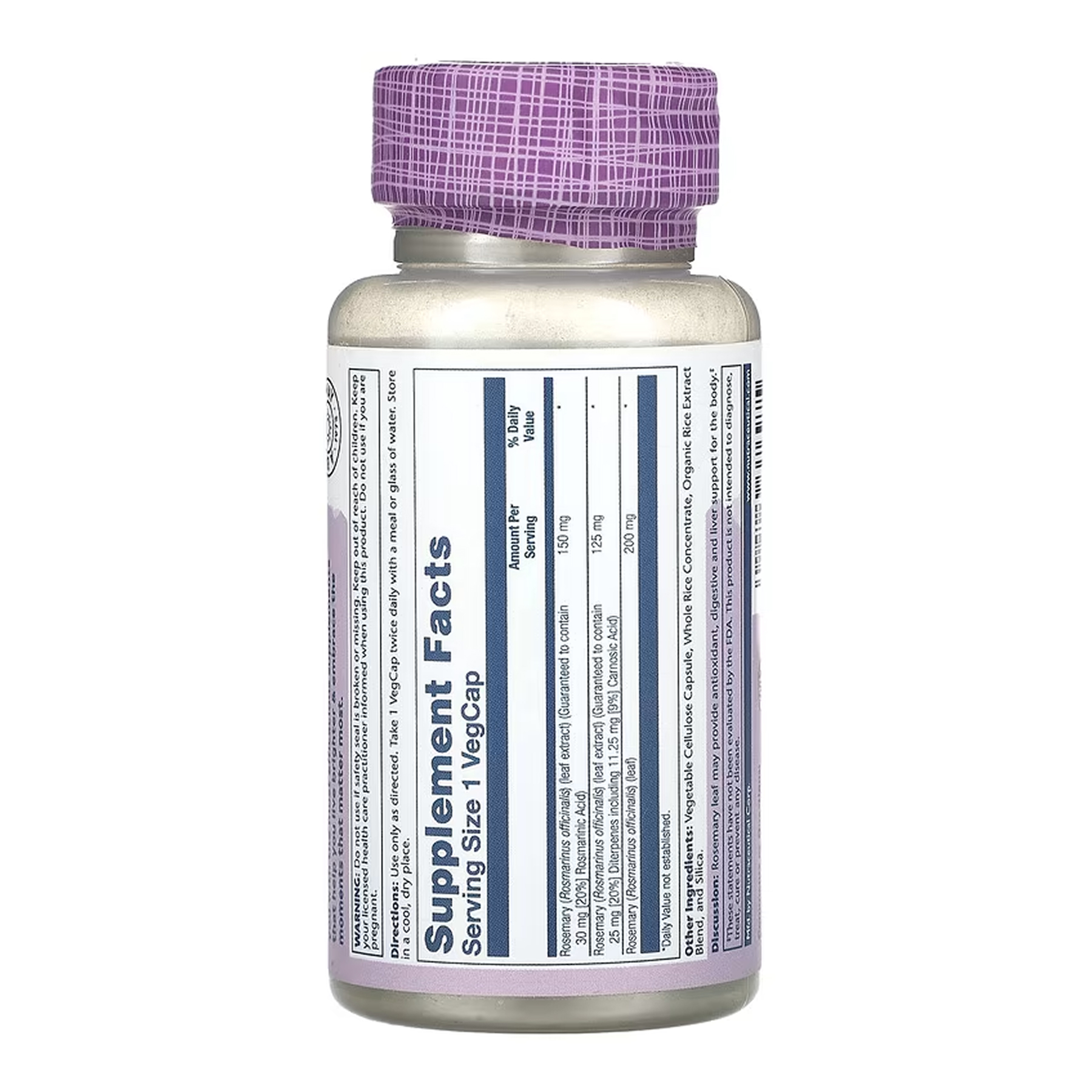Solaray Rosemary 275mg - 45 vcaps 2023-10-6779