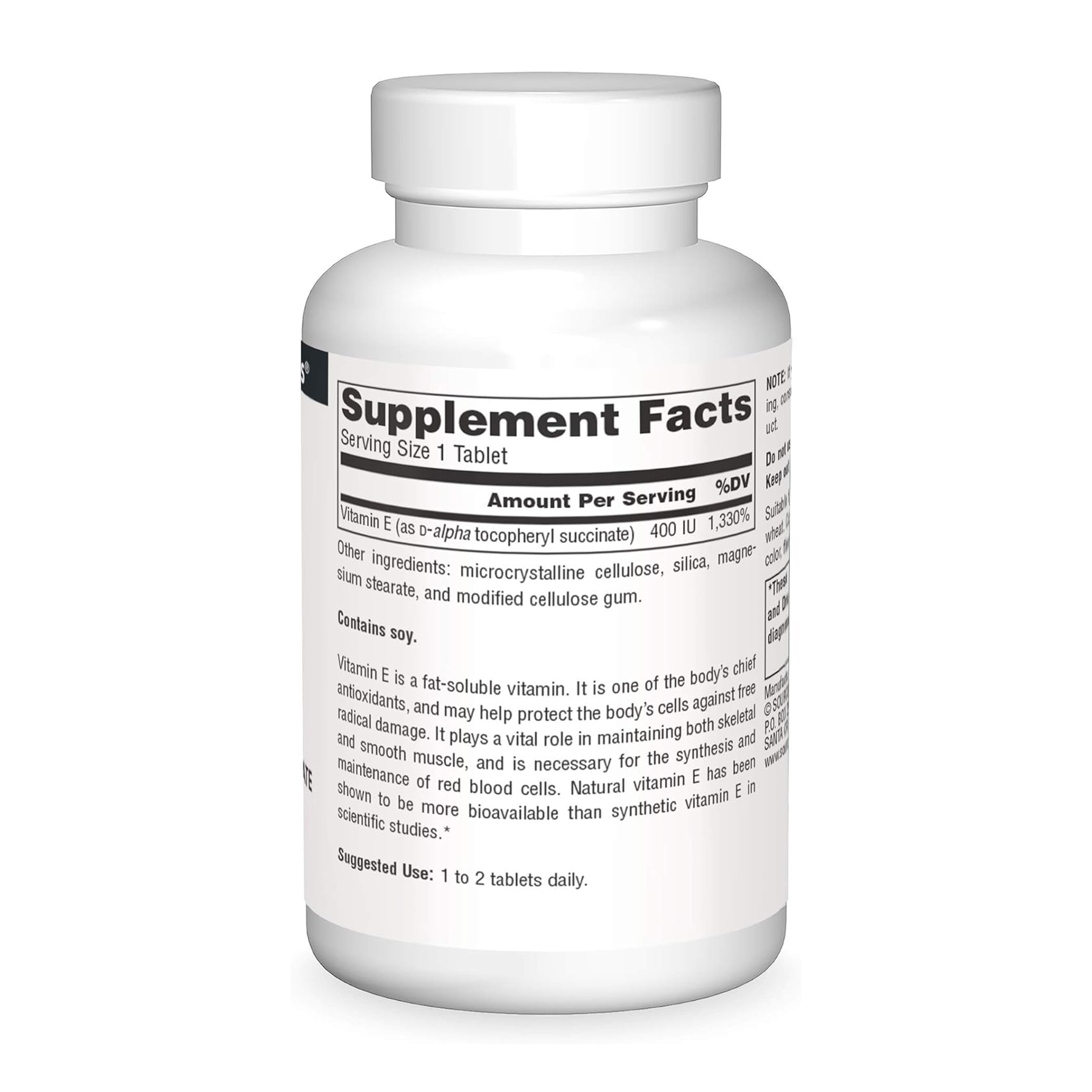 Source Naturals Vitamin E 400 IU D-Alpha Tocopherol - 100 tabs 2023-10-6156
