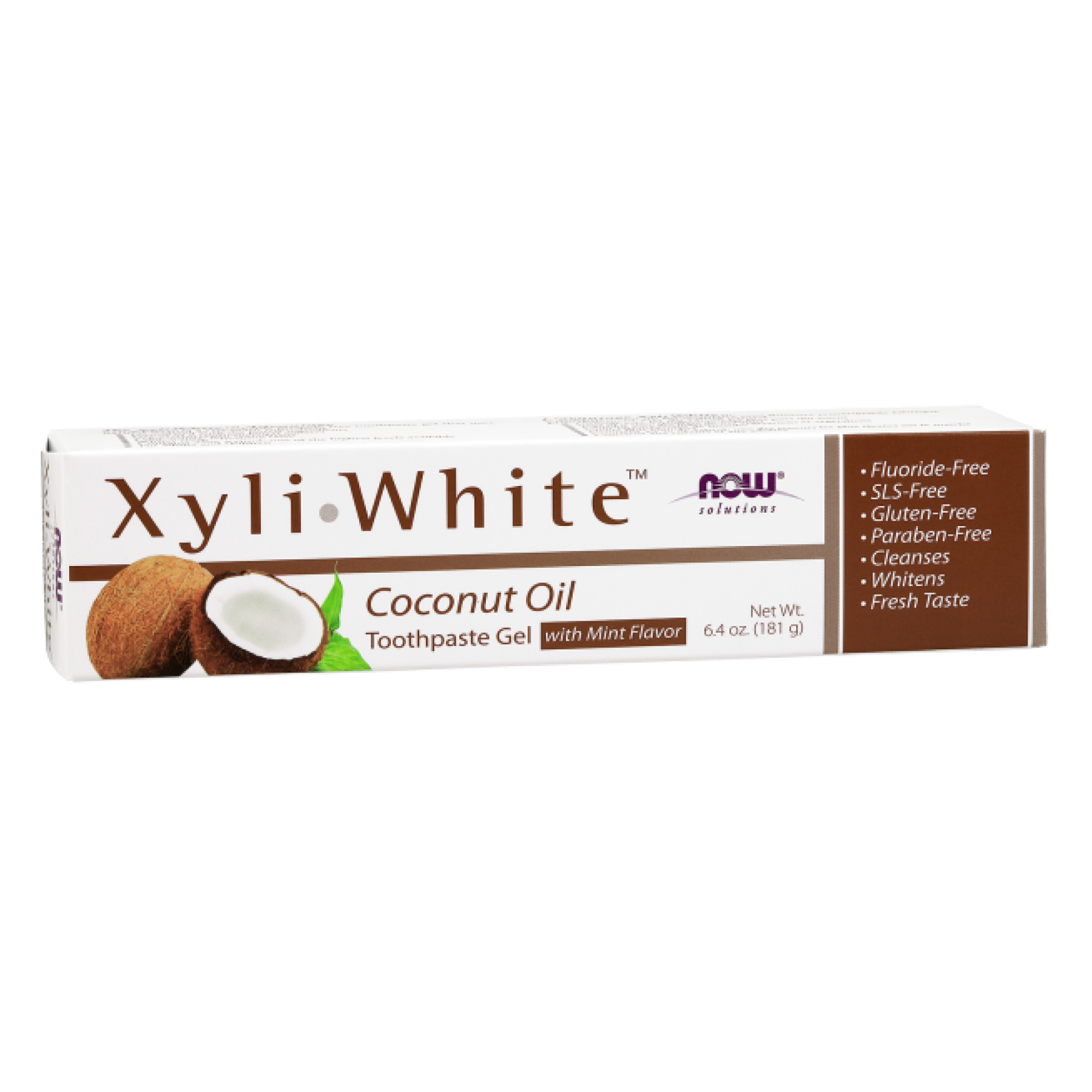 Now Foods XyliWhite™ Coconut Oil Toothpaste Gel - 6.4oz 2022-10-1655