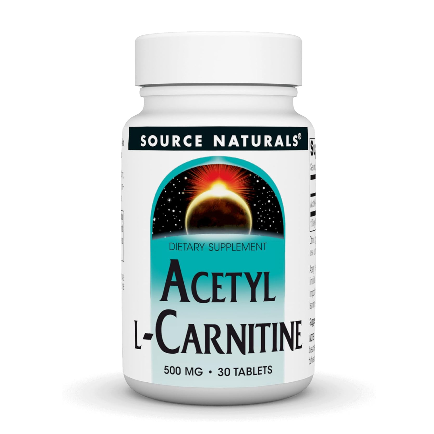 Source Naturals Acetyl L-Carnitine 500 mg - 30 tabs 2023-10-6157