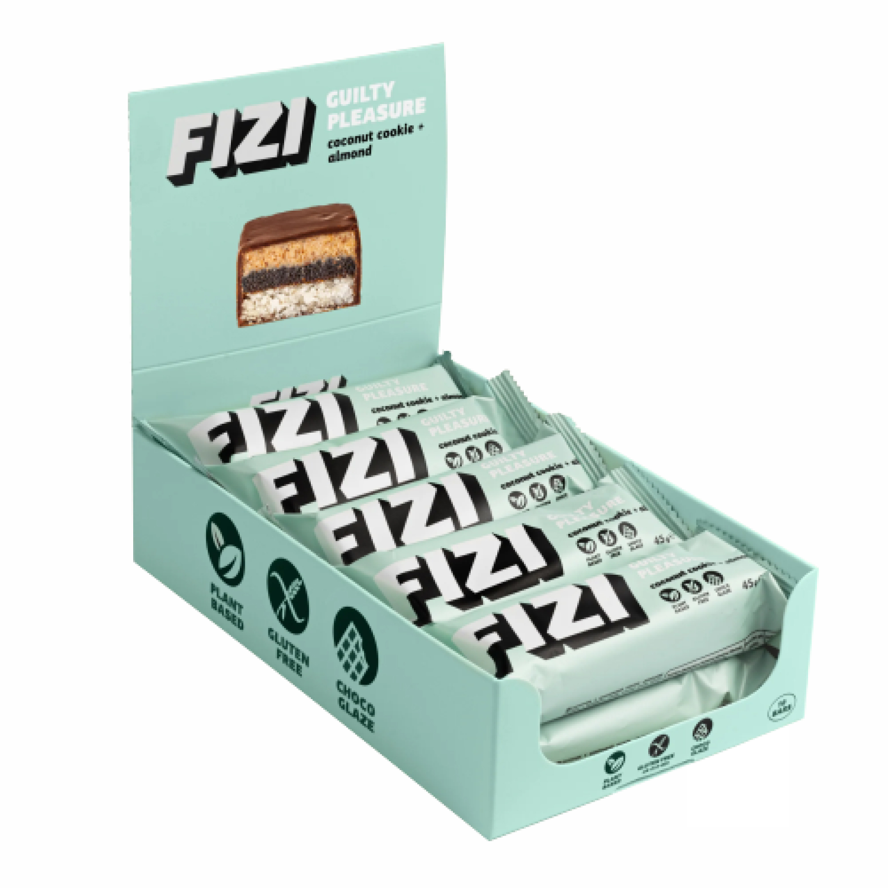 FIZI FIZI Chocolate Bar - 10х45g Coconut Cookie-Almond 2022-10-0340