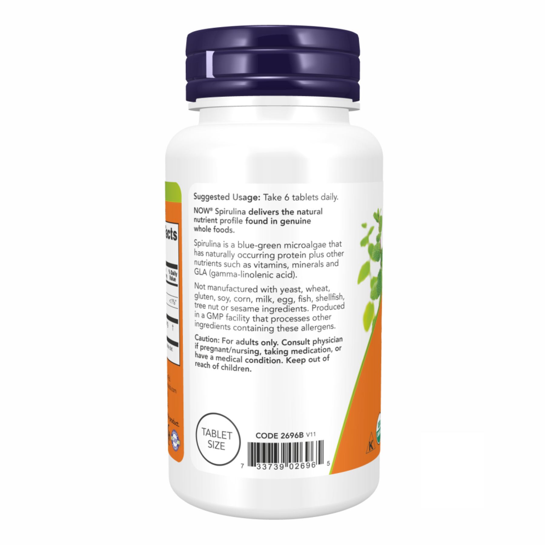 Now Foods Spirulina 500 mg - 100 tabs 2022-10-0083