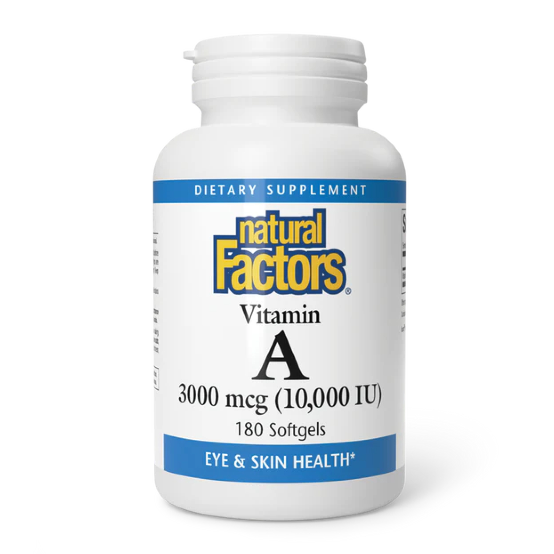 Natural Factors Vitamin A 3000mcg 10000IU - 180 softgels 2023-10-3805