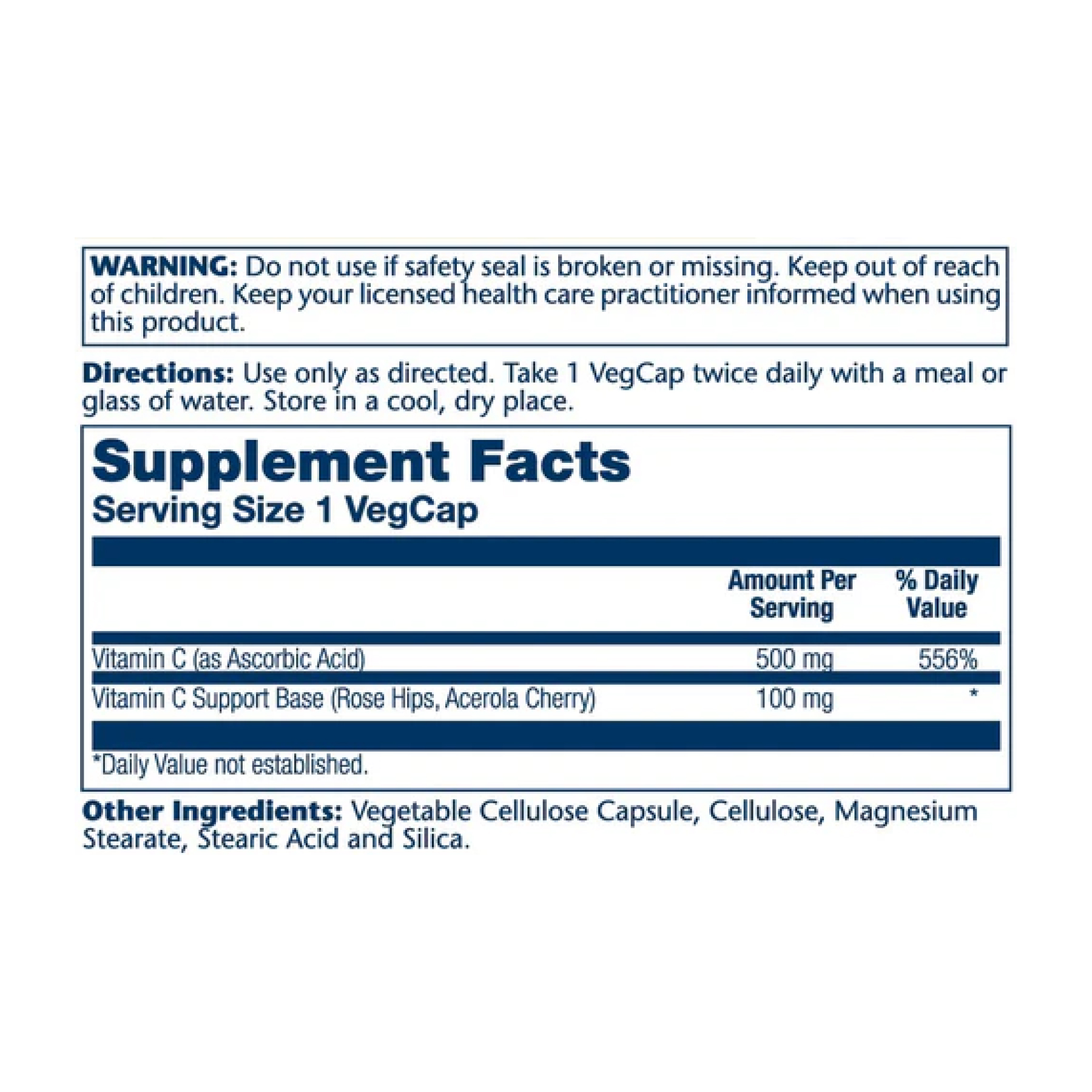 Solaray Vitamin C with Rose Hips & Acerola, Timed Release 500mg - 100 vcaps 2023-10-3152