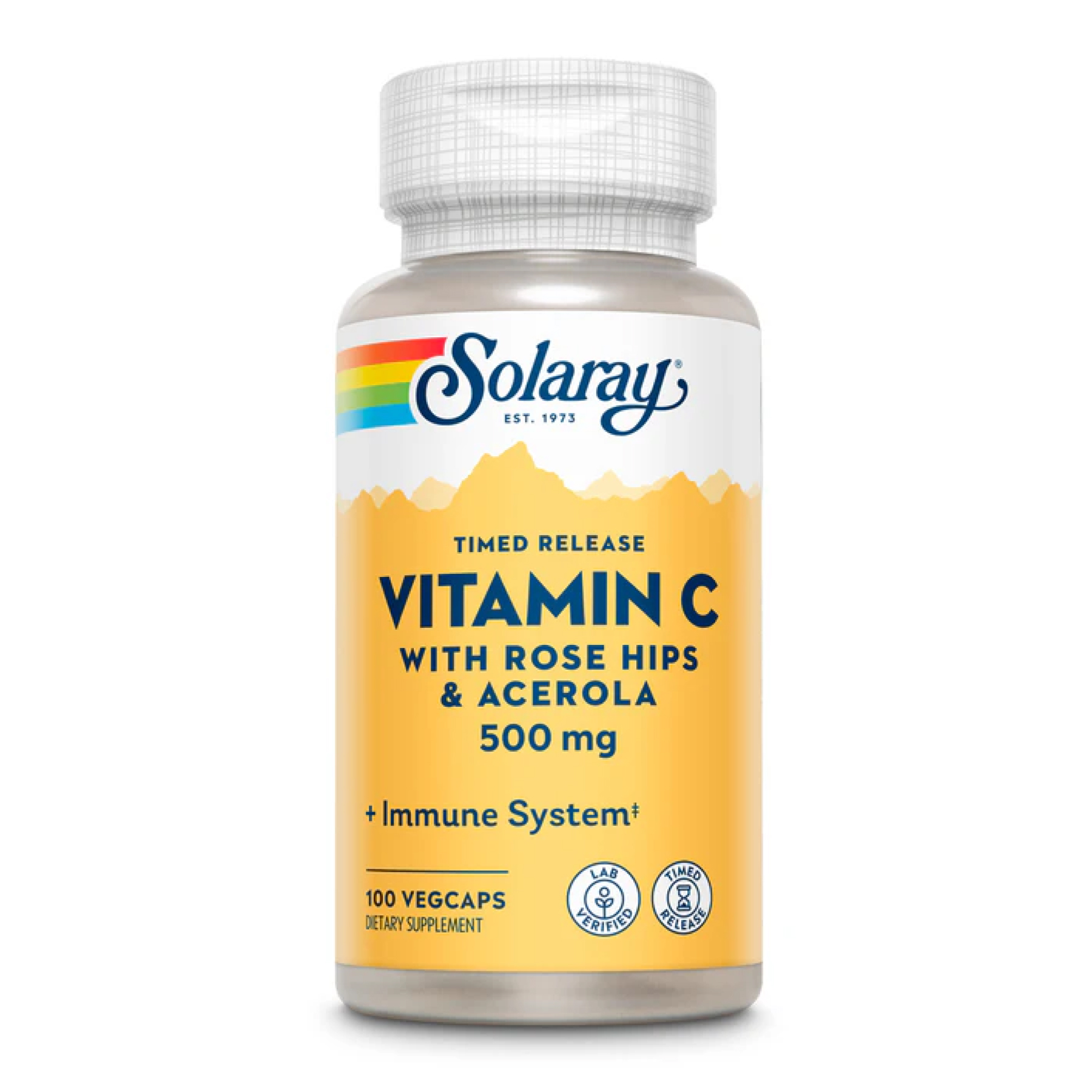 Solaray Vitamin C with Rose Hips & Acerola, Timed Release 500mg - 100 vcaps 2023-10-3152
