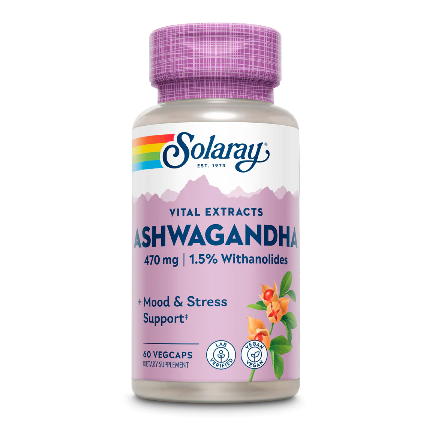 Solaray Ashwaganda Root Extract 470mg - 60vcaps 2022-10-1793