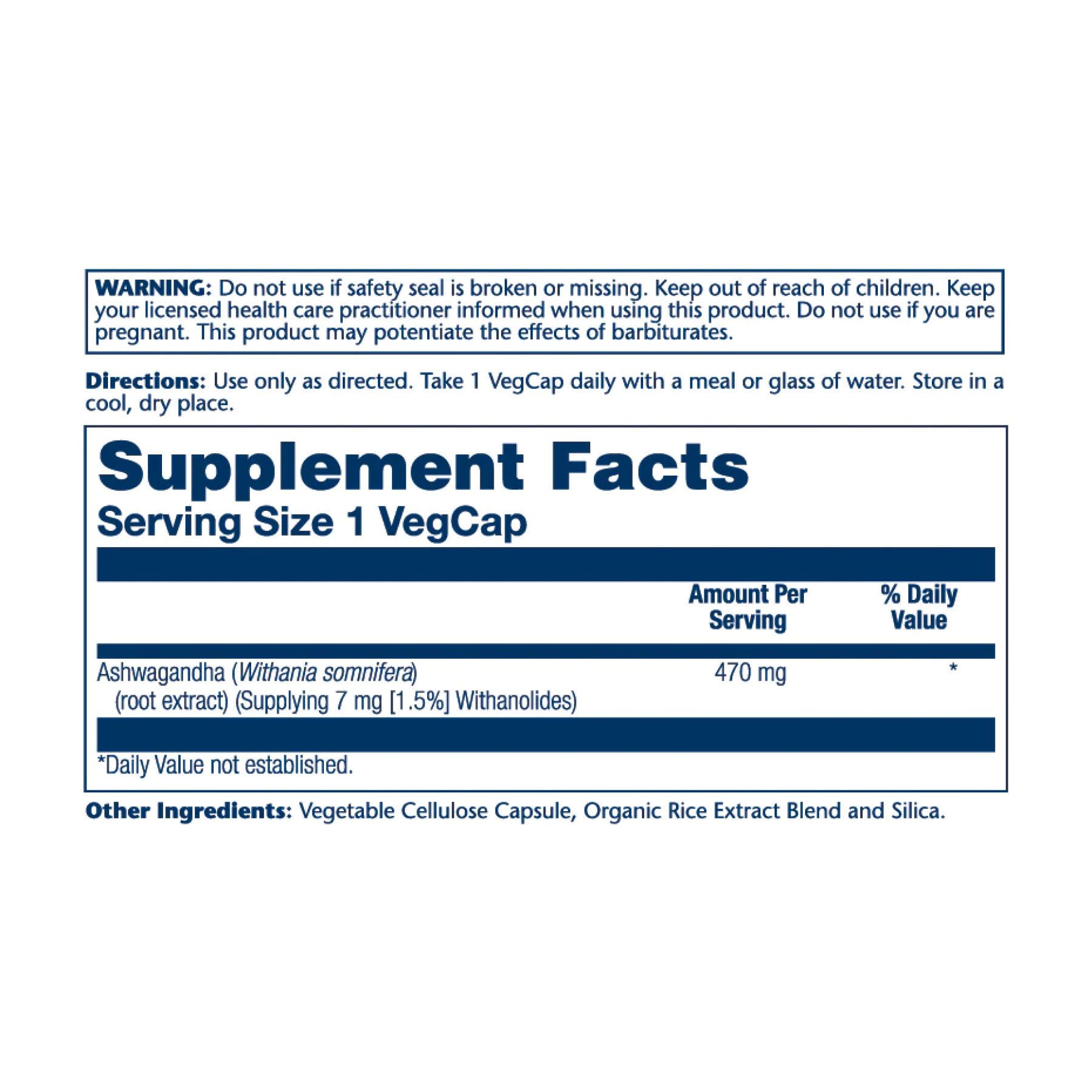 Solaray Ashwaganda Root Extract 470mg - 60vcaps 2022-10-1793