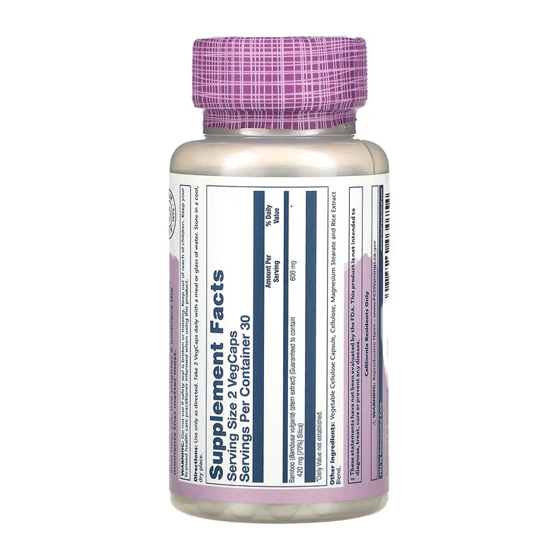 Solaray Bamboo Stem Extract 300mg - 60 vcaps 2023-10-6731