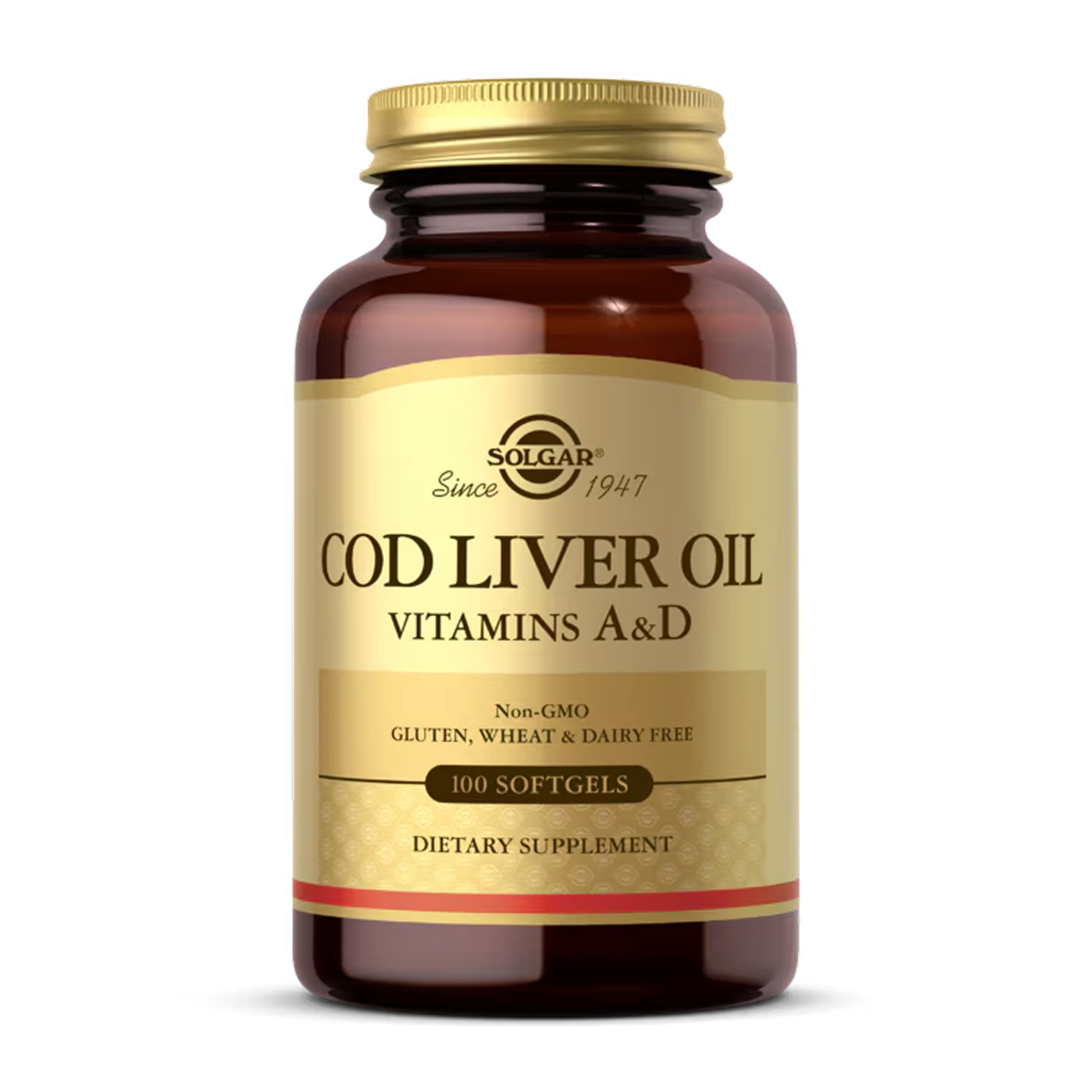 Solgar Cod Liver Oil Vitamins A&D - 100 softgels 100-26-3403086-20