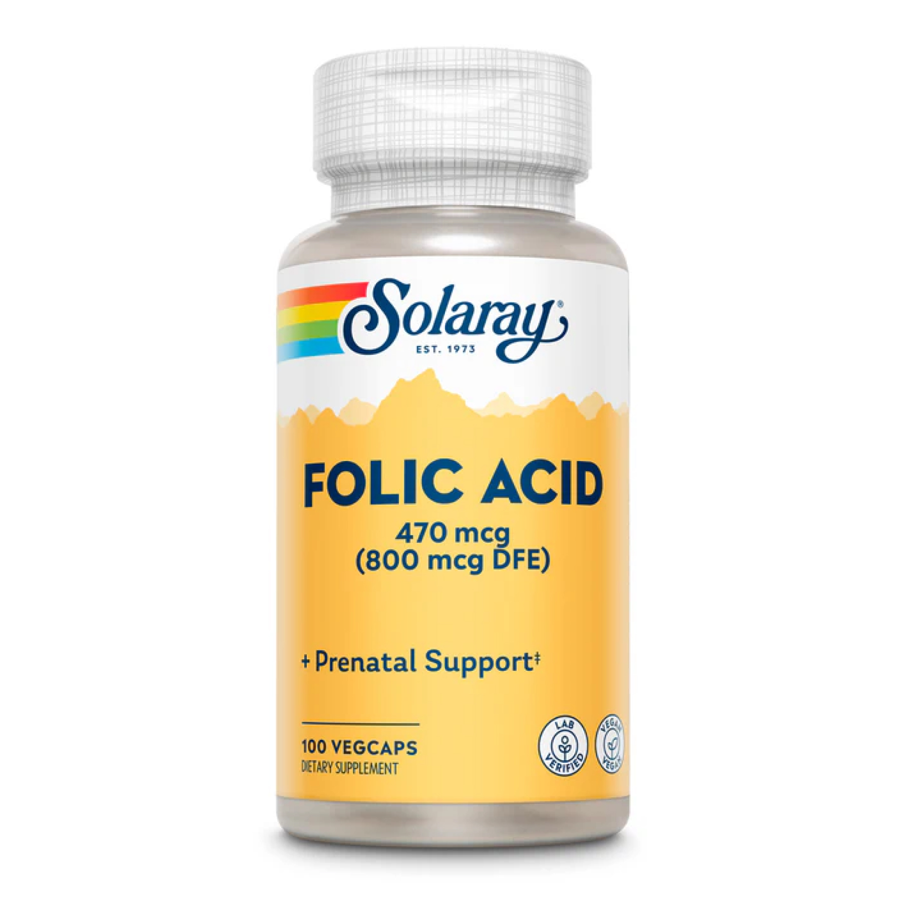 Solaray Folic Acid 1360mcg - 100 vcaps 2023-10-4428