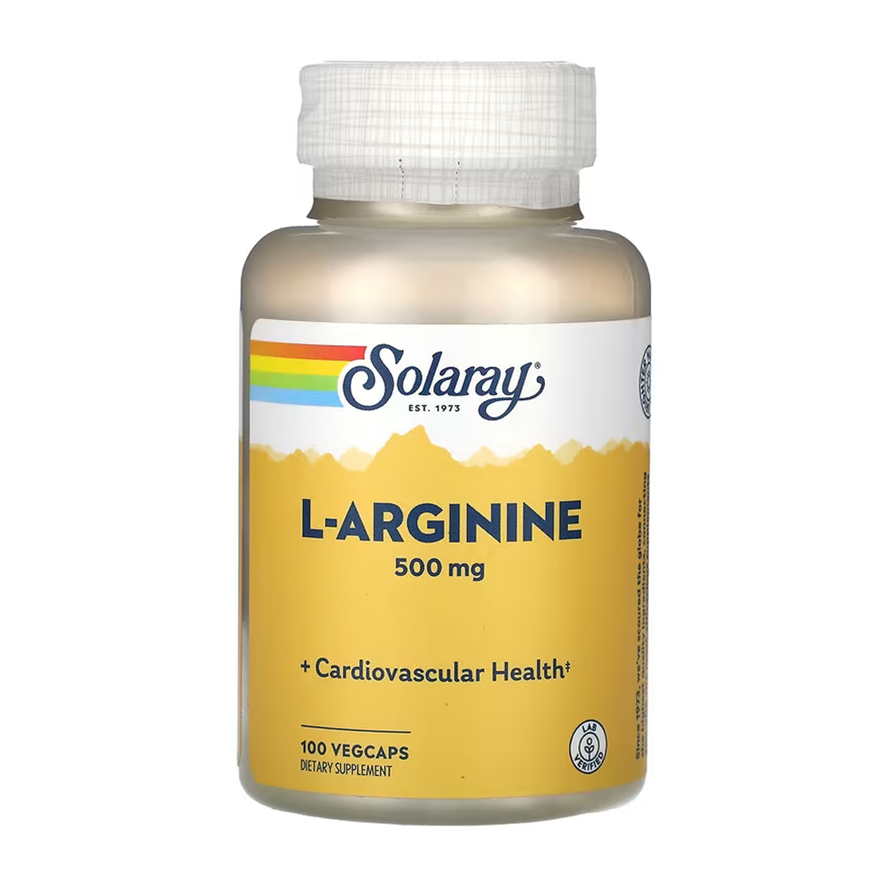 Solaray L-Arginine Free Form 500mg - 100 vcaps 2023-10-6971