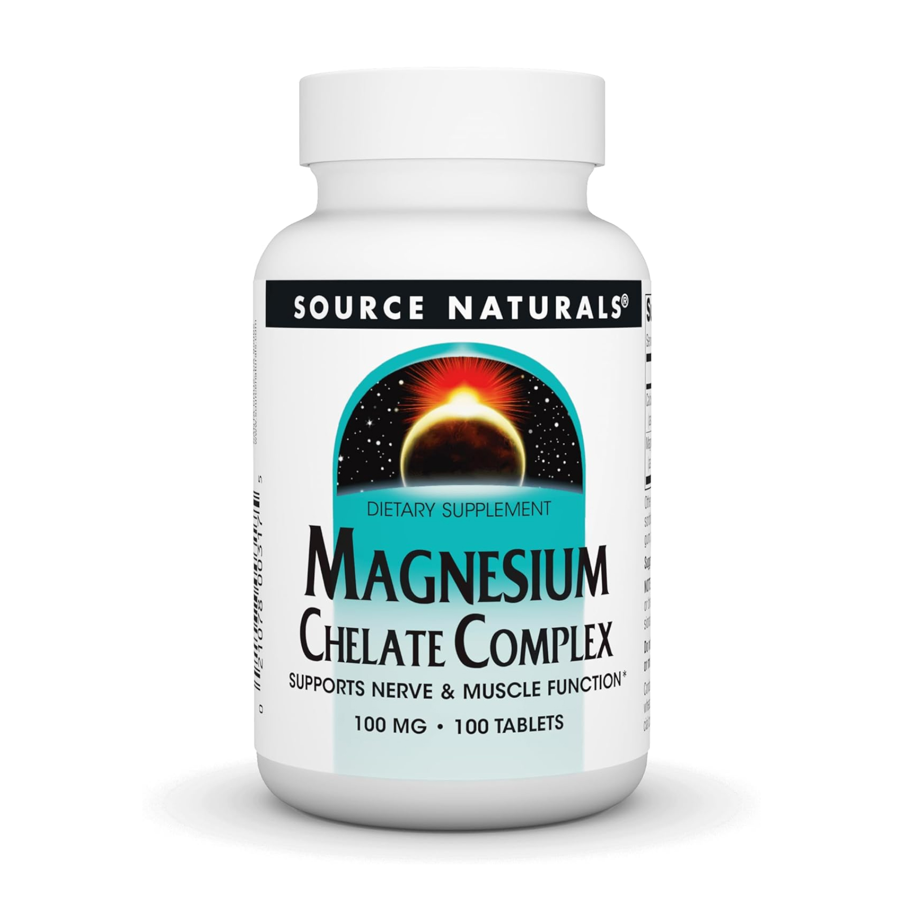 Source Naturals Magnesium Chelate Complex 100mg - 100 tabs 2023-10-2680