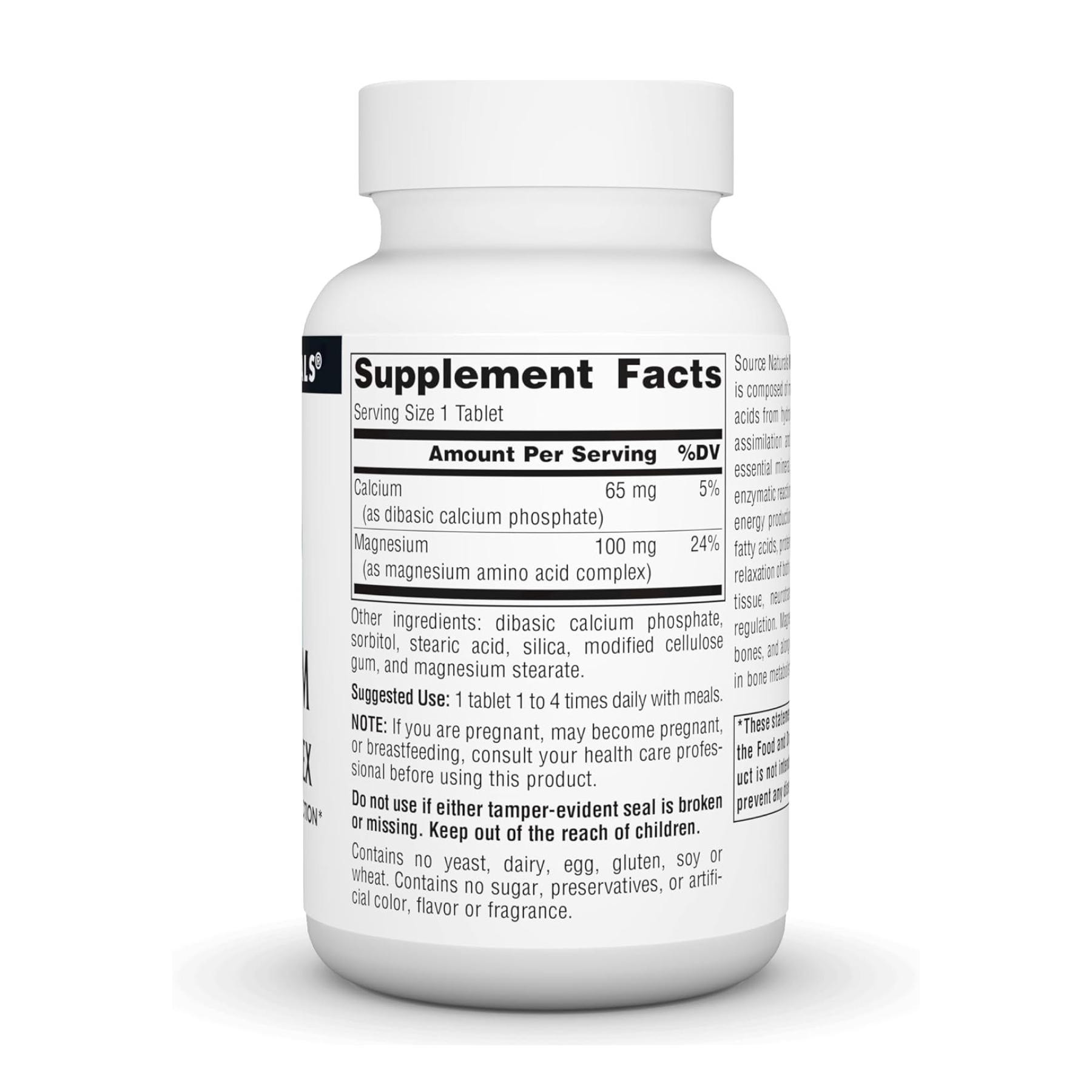 Source Naturals Magnesium Chelate Complex 100mg - 100 tabs 2023-10-2680