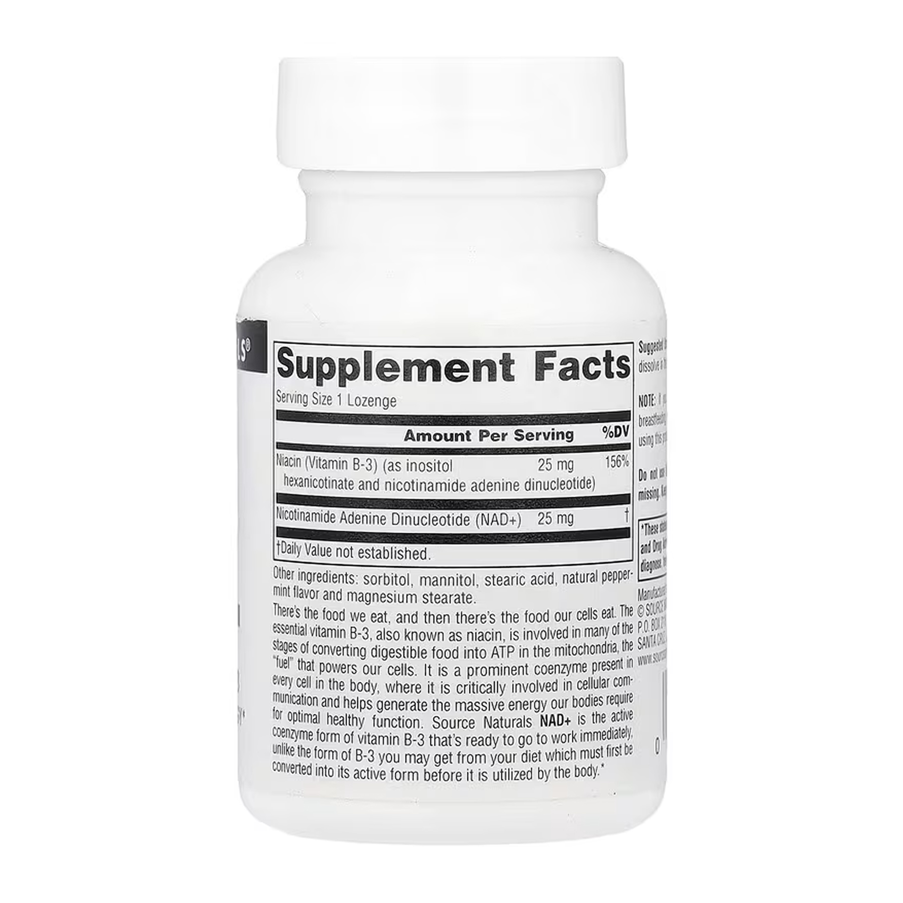 Source Naturals NAD+ Coenzymated™ B-3 - 30 Lozenges 2023-10-5886