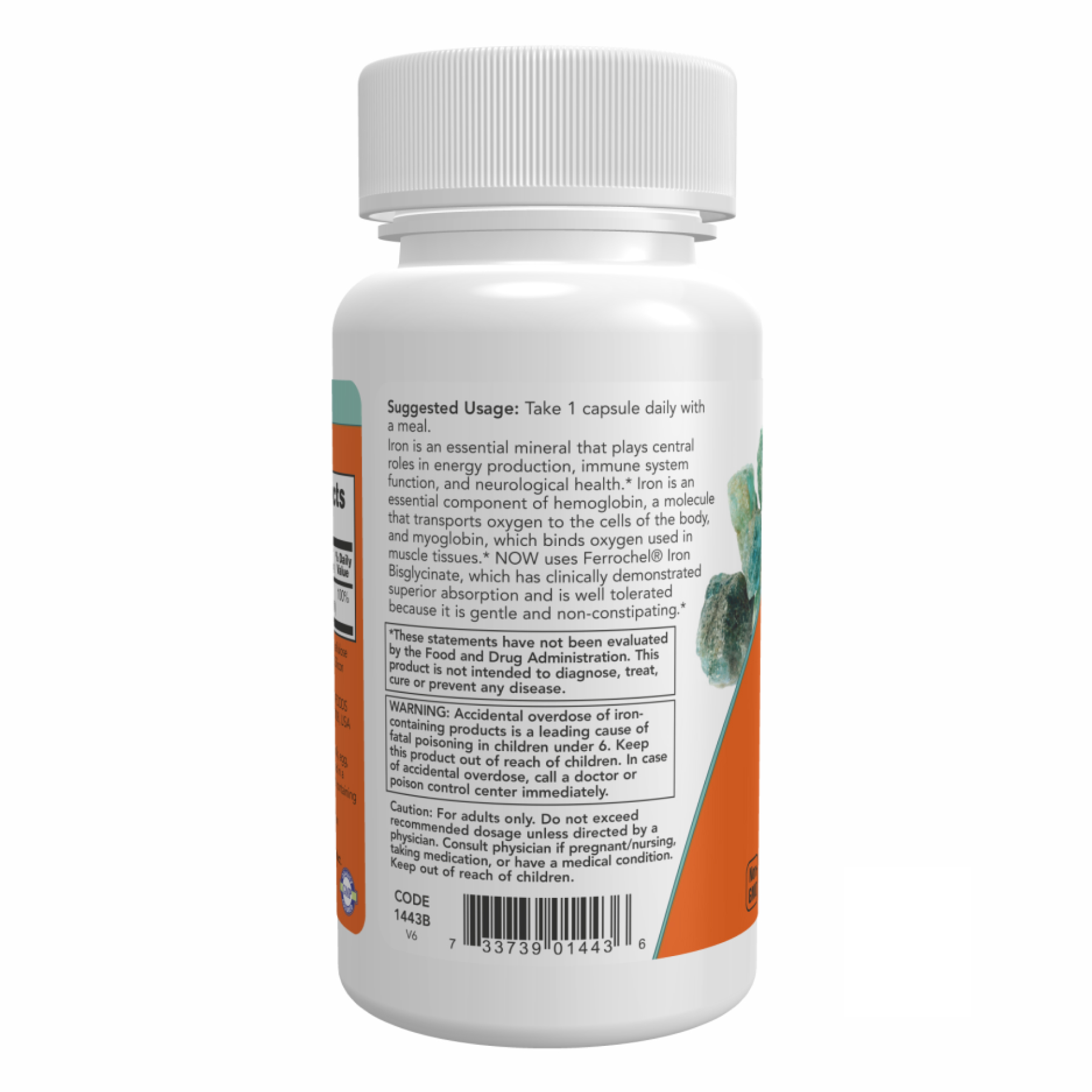 Now Foods Iron 18mg Ferrochel - 120 vcaps 2022-10-0035