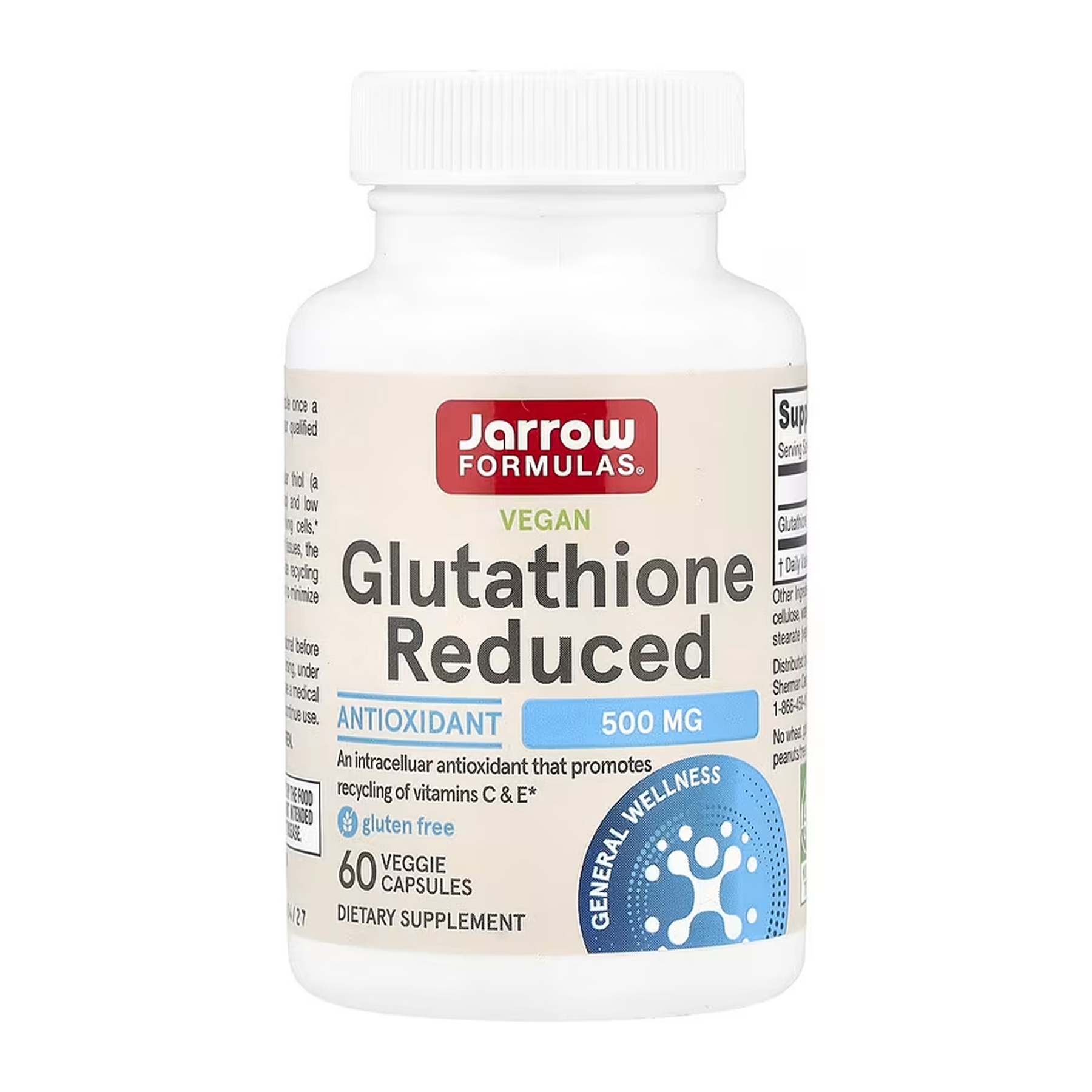 Jarrow Formulas Reduced Glutathione 500 mg - 60 caps 2023-10-6203