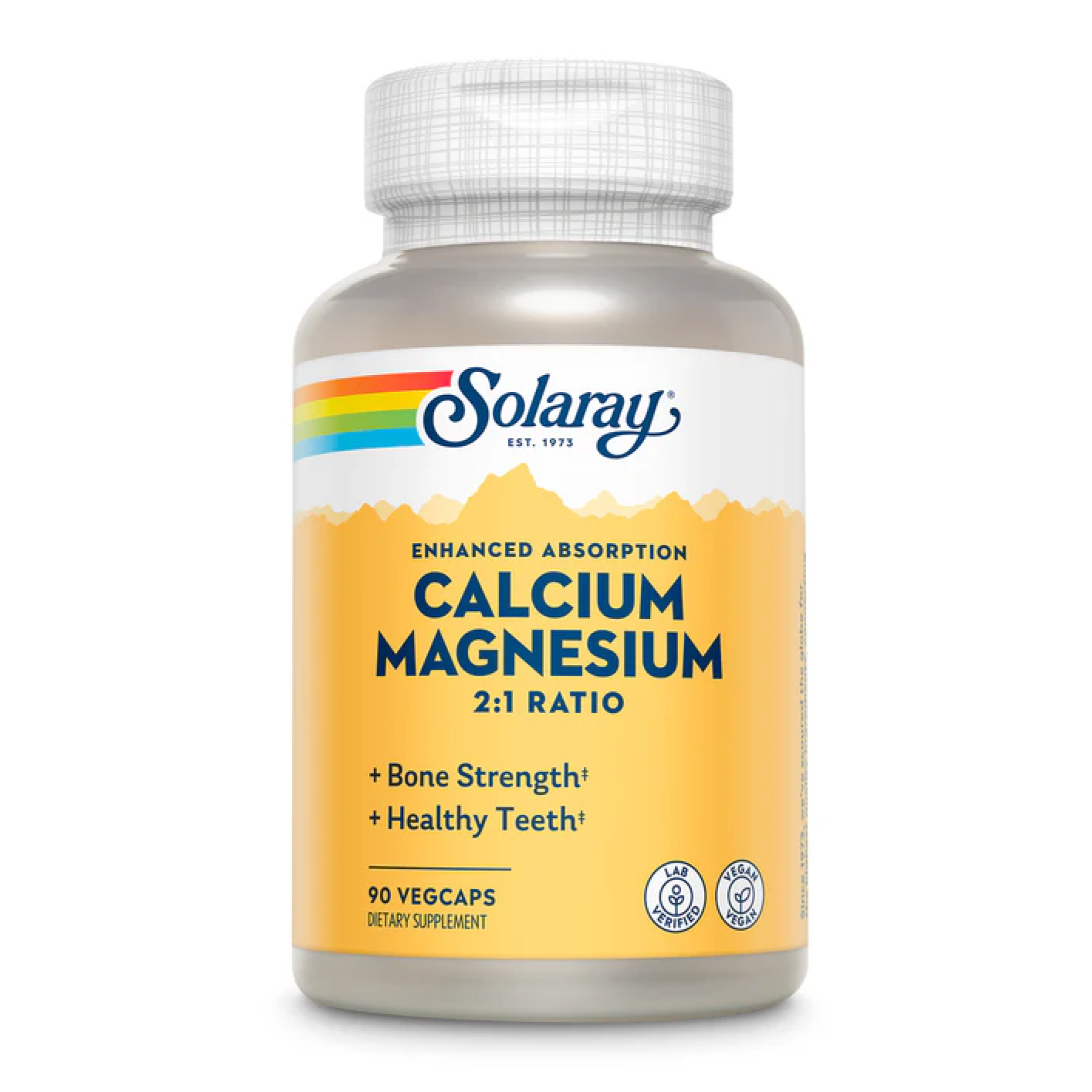 Solaray Calcium & Magnesium, AAC 2:1 - 90 caps 2023-10-4429