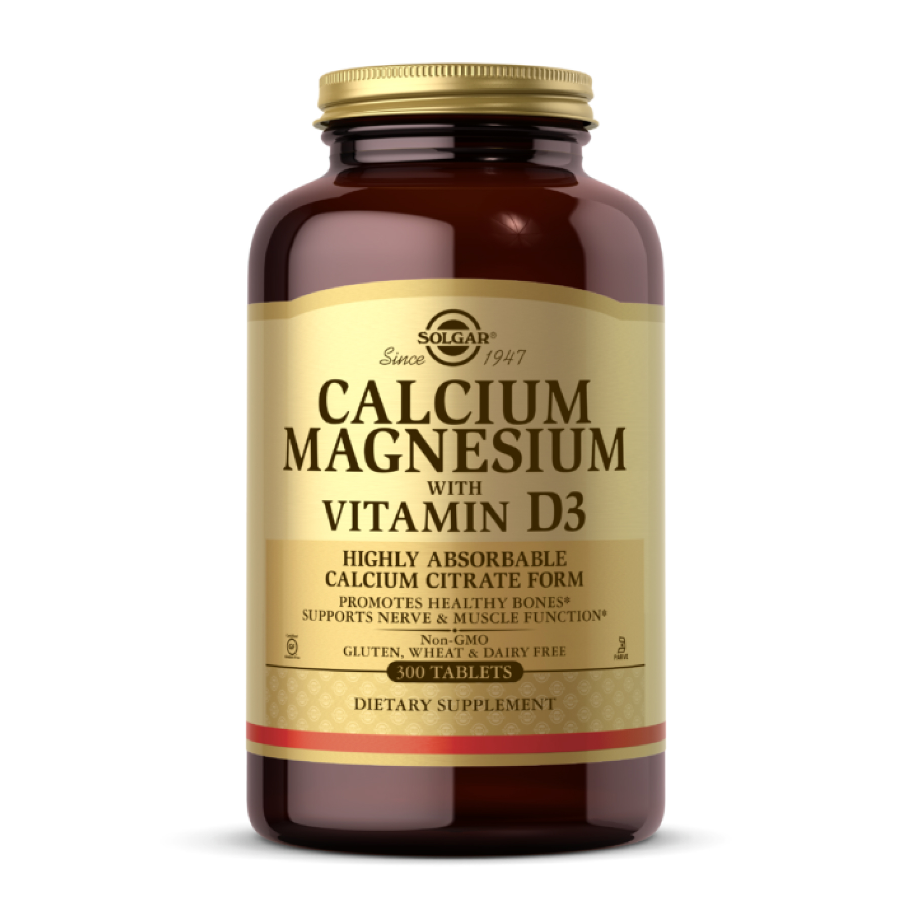 Solgar Calcium Magnesium with Vitamin D3 - 300 tabs 2023-10-4112