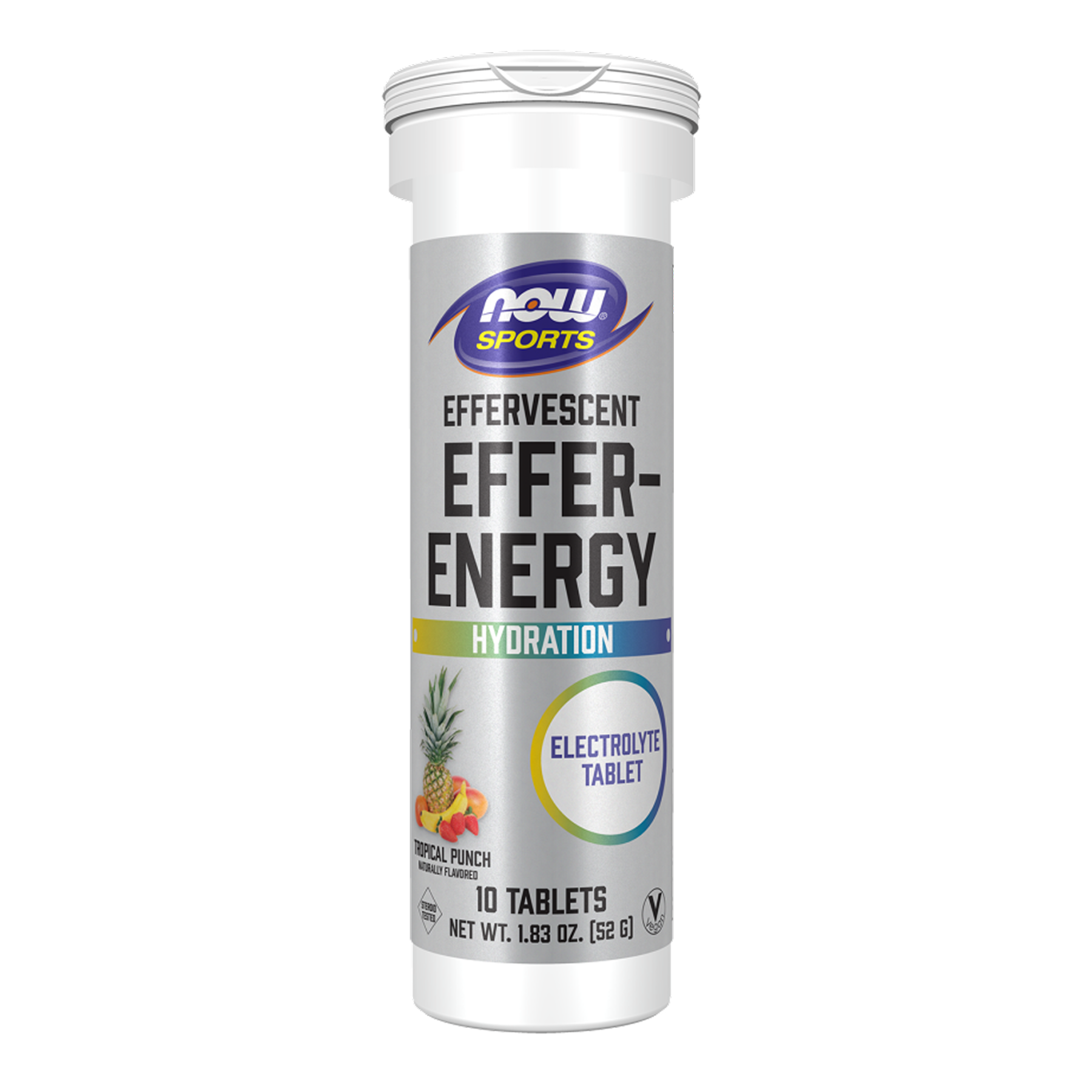 Now Foods Effer-Energy Effervescent - 10 tabs Tropical Punch 2023-10-7449