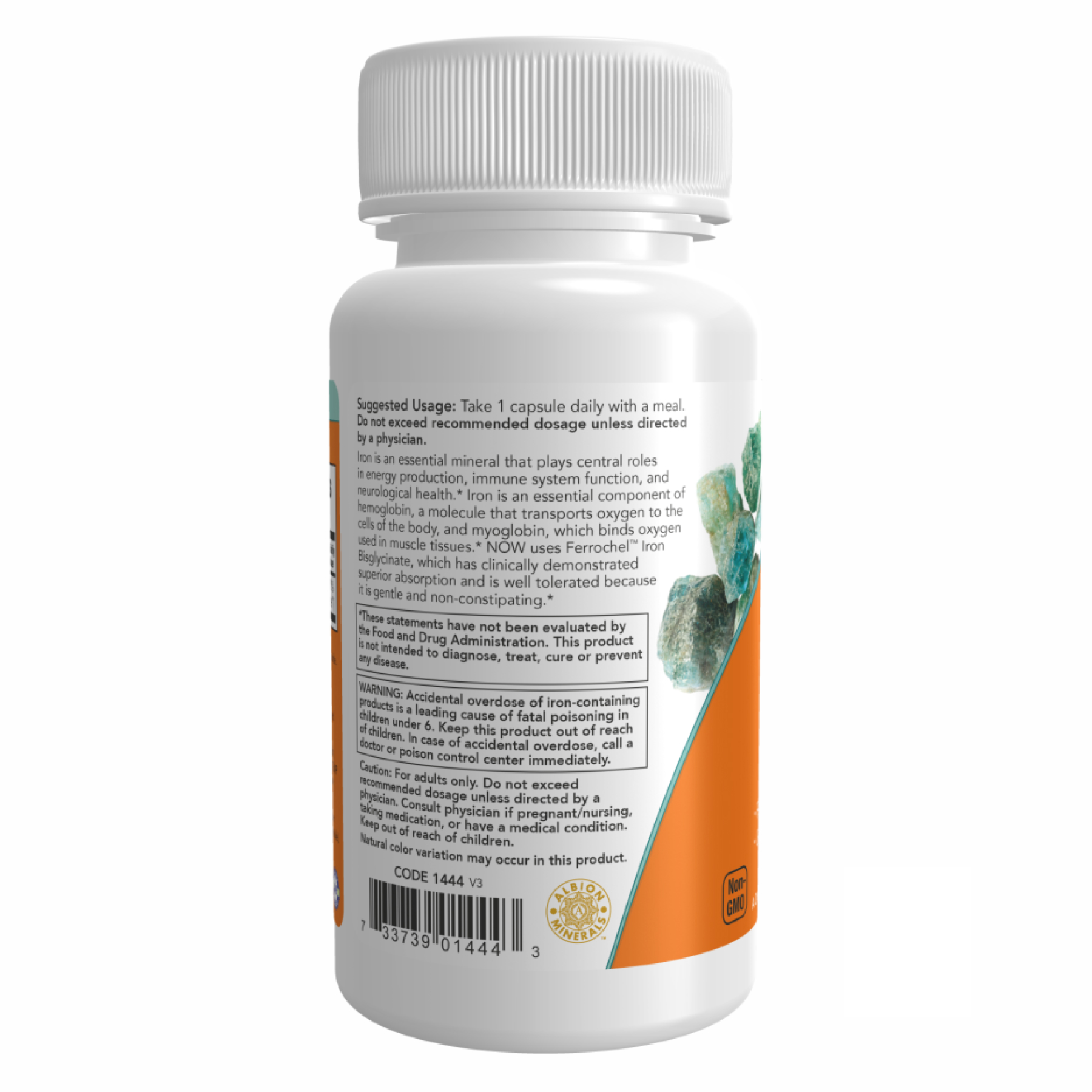 Now Foods Iron 36mg Ferrochel - 90 vcaps 2022-10-0036