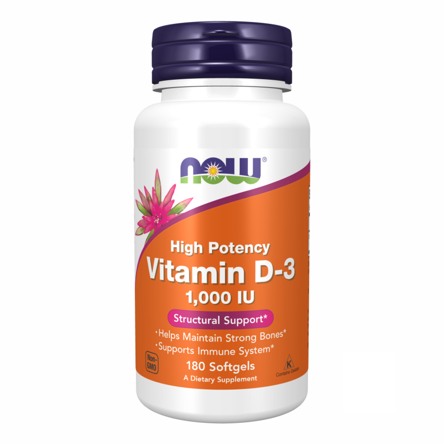 Now Foods VIT D-3 1000IU - 180 sgels 2022-09-1186
