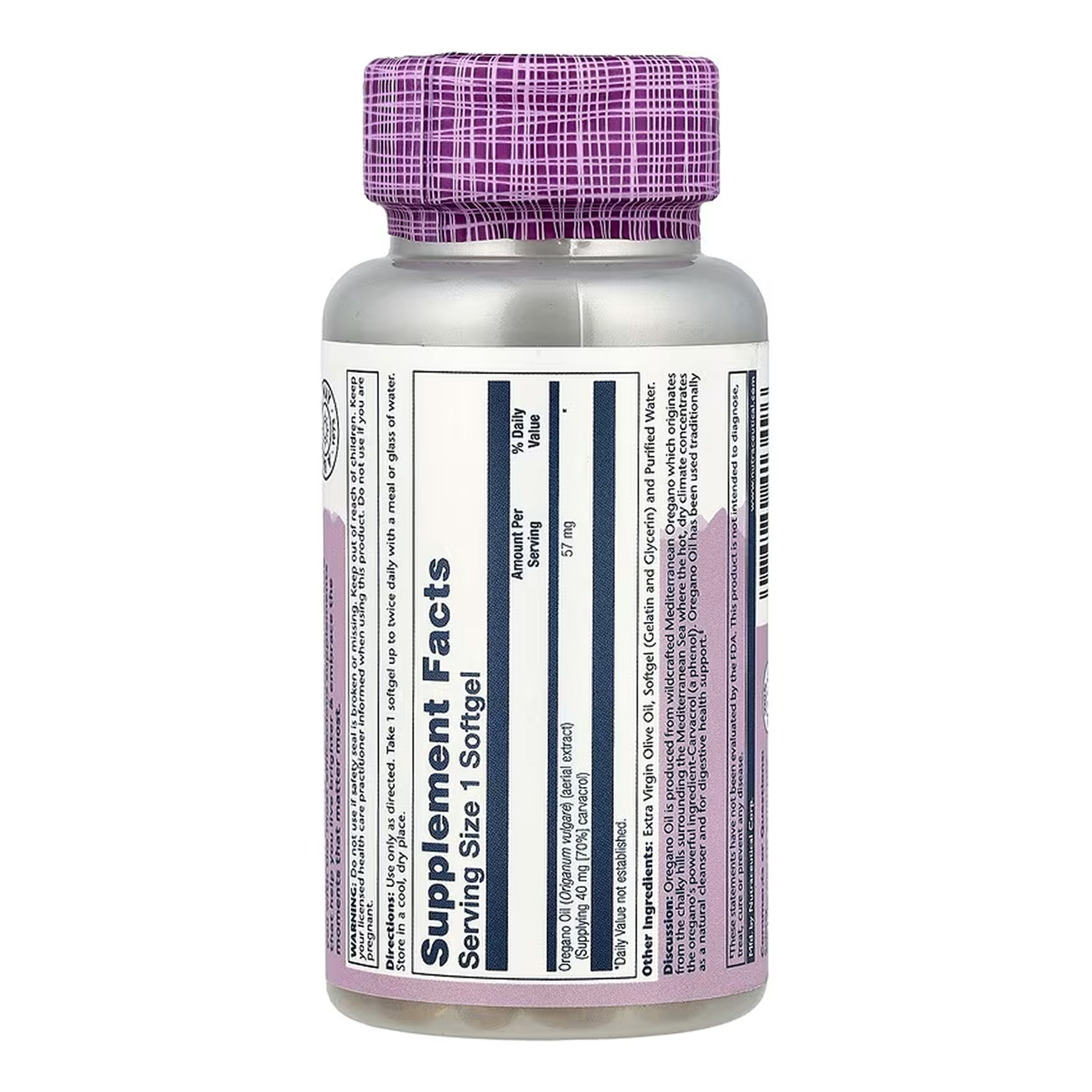 Solaray Oregano Oil 70% Carvacrol - 60 softgels 2023-10-6782