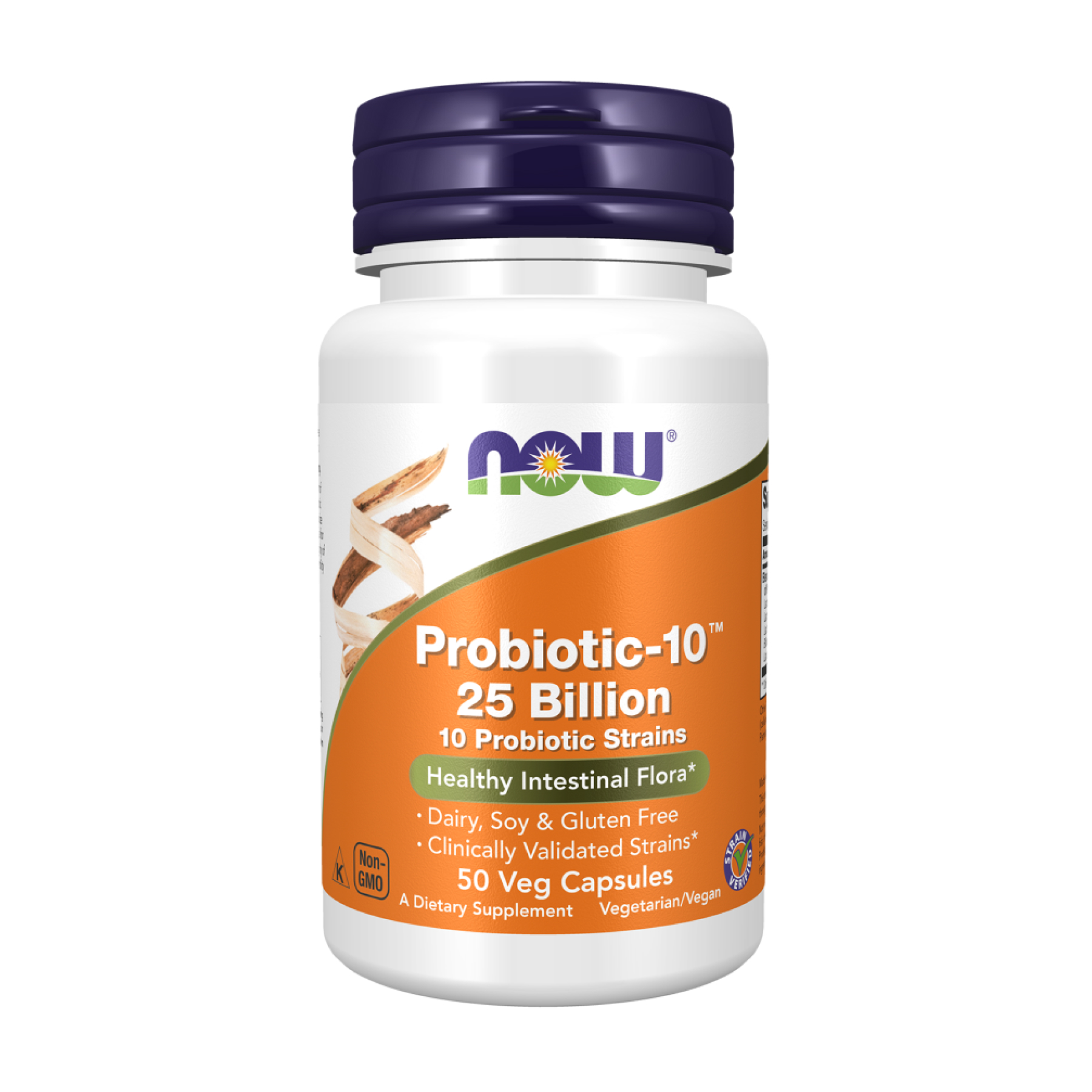 Now Foods Probiotic-10™ 25 Billion - 50 vcaps (Повреждена банка) 2023-10-7791