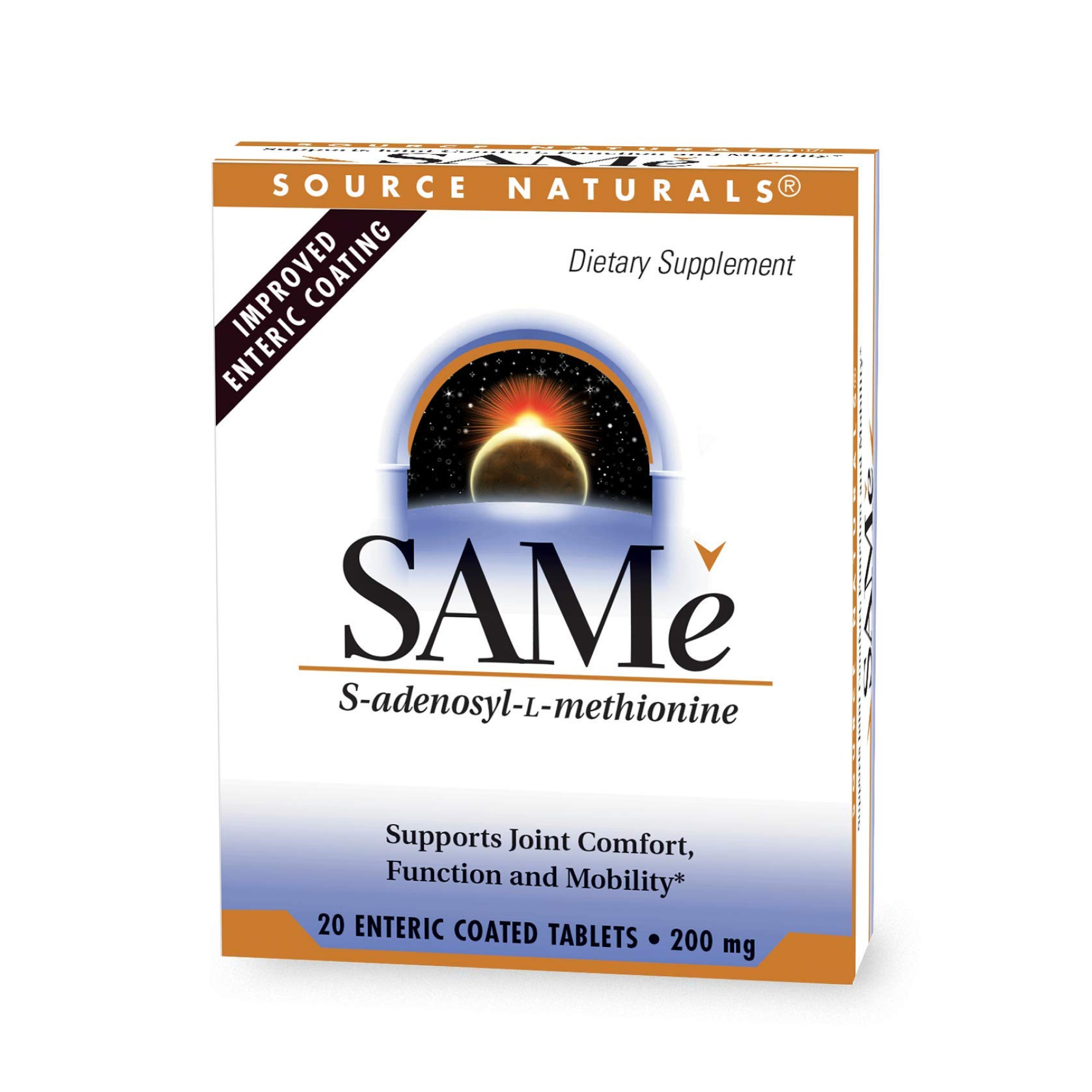 Source Naturals SAMe 200mg Enteric Coated - 20 tabs 2023-10-5887