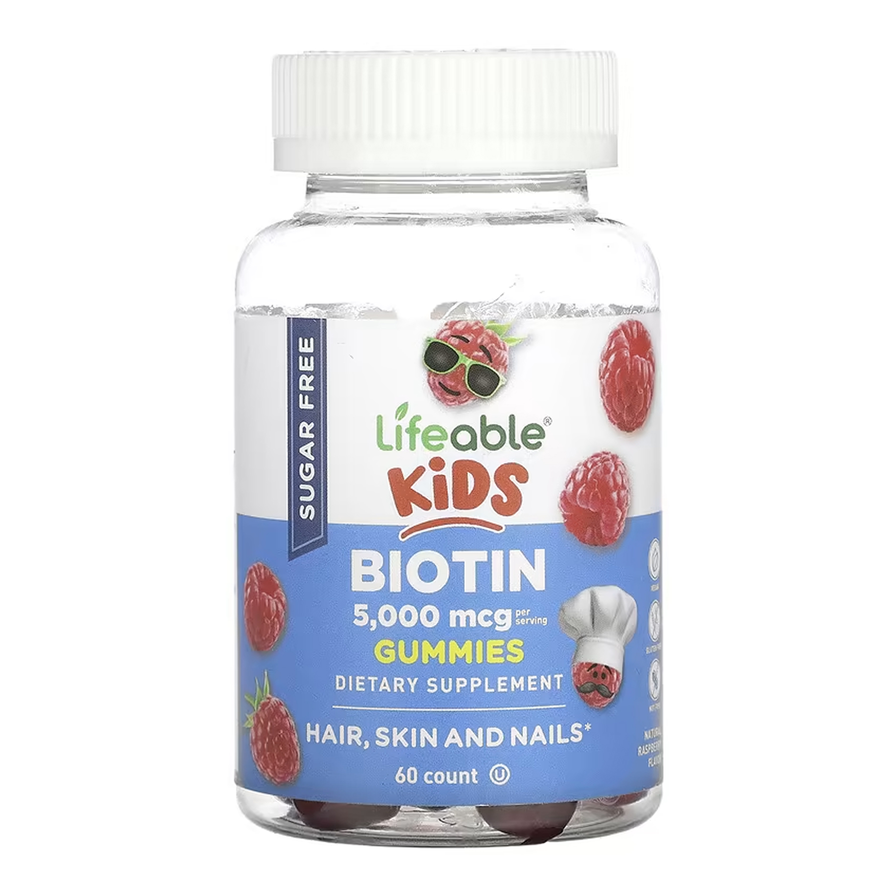 Lifeable Biotin 5,000mcg Kids Sugar Free - 60 gummies 2023-10-7294