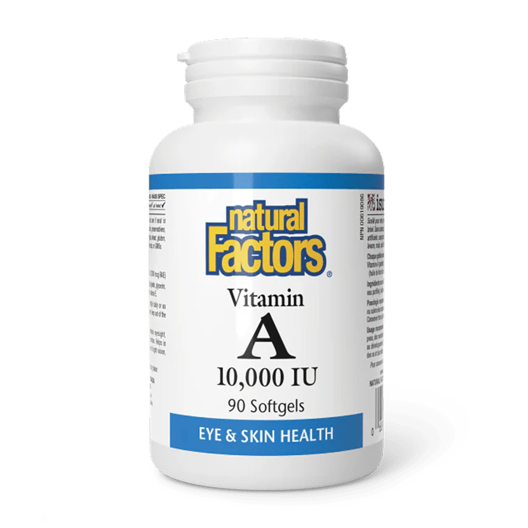 Natural Factors Vitamin A 10000 IU - 90 softgels 2023-10-6549