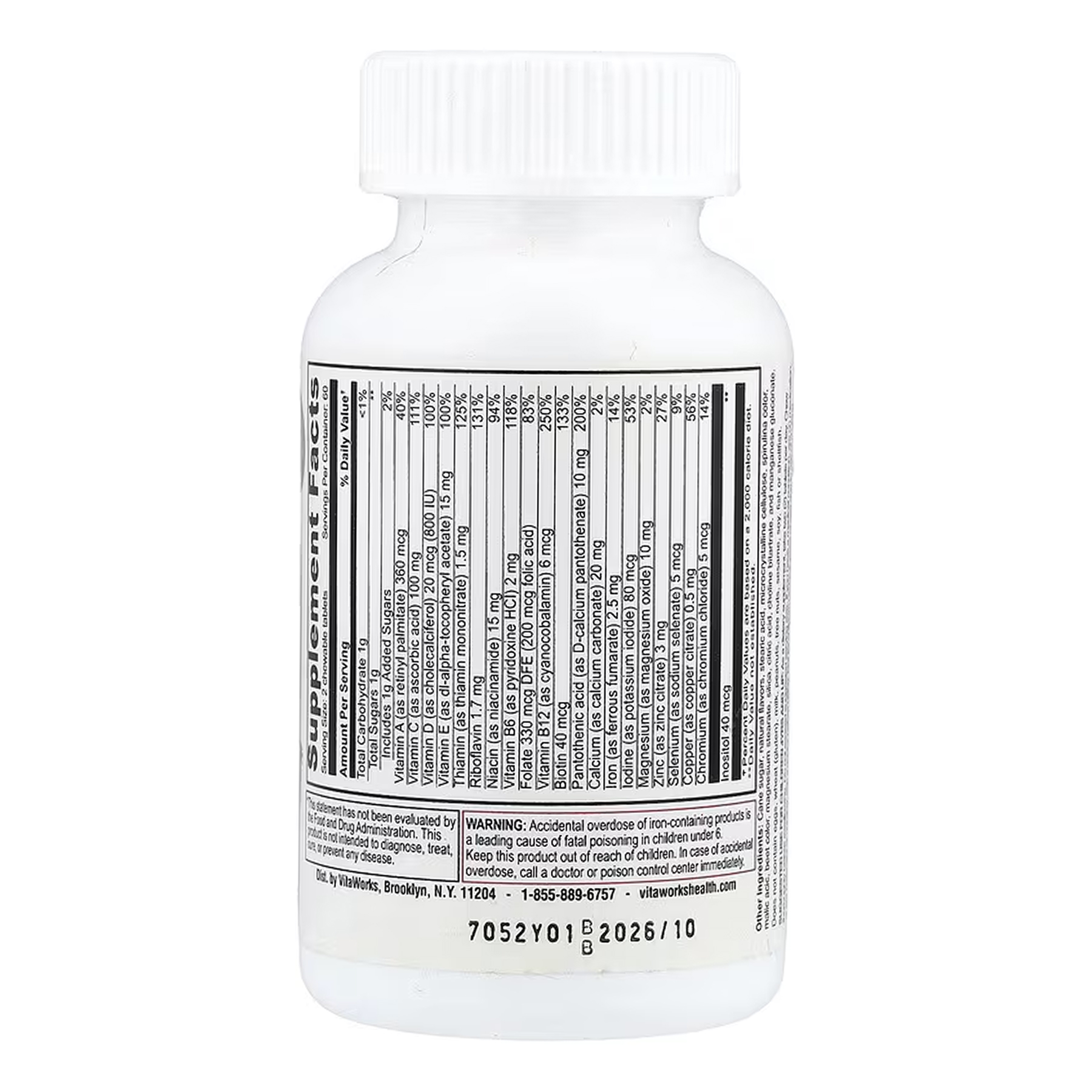 Lifeable VitaWorks Kids Multivitamin with Iron - 120 chewables 2023-10-7247