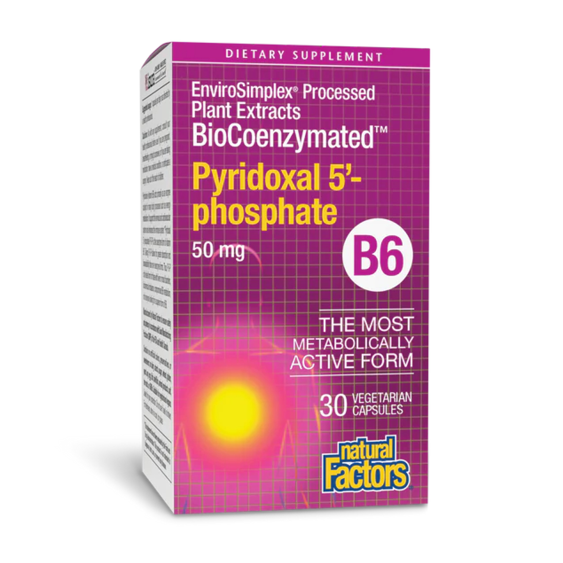 Natural Factors BioCoenzymated Pyridoxal 5'-phosphate 50mg - 30 vcaps 2023-10-3808