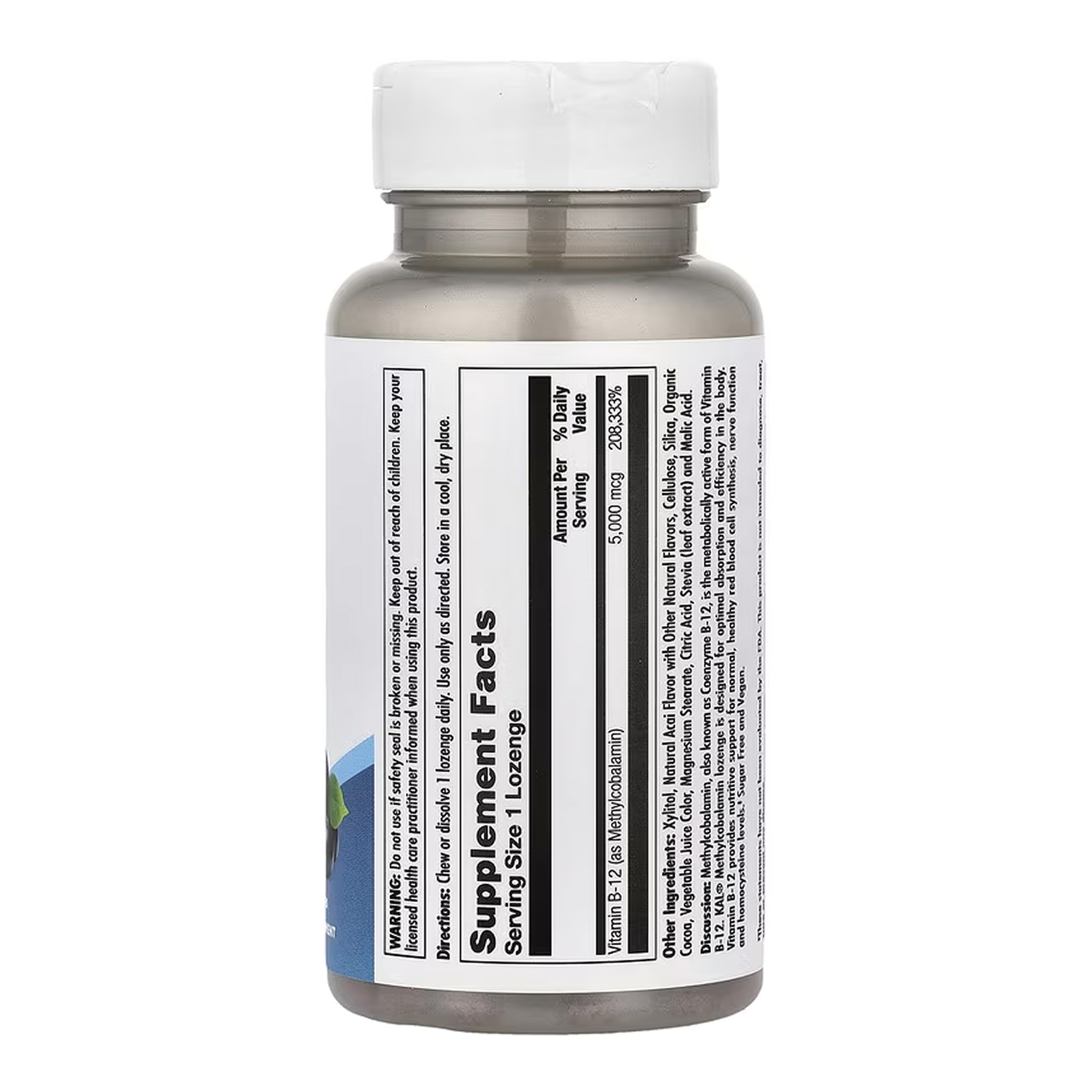 KAL B-12 Methylcobalamin 5000mcg - 60 lozenges 2023-10-7165