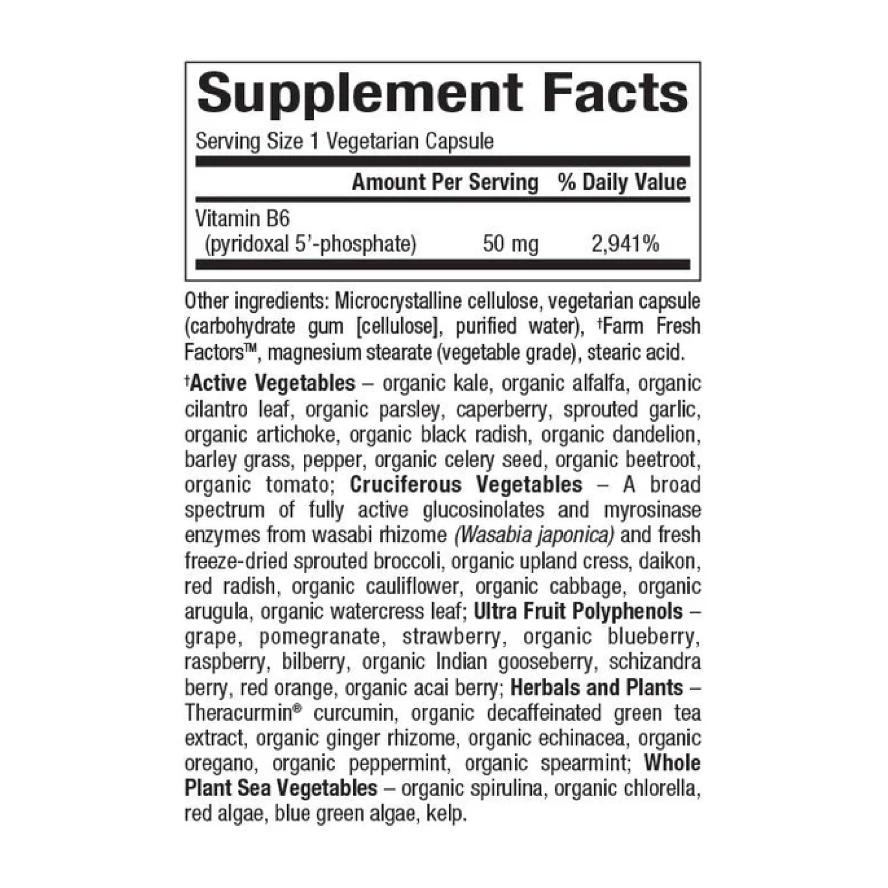 Natural Factors BioCoenzymated Pyridoxal 5'-phosphate 50mg - 30 vcaps 2023-10-3808