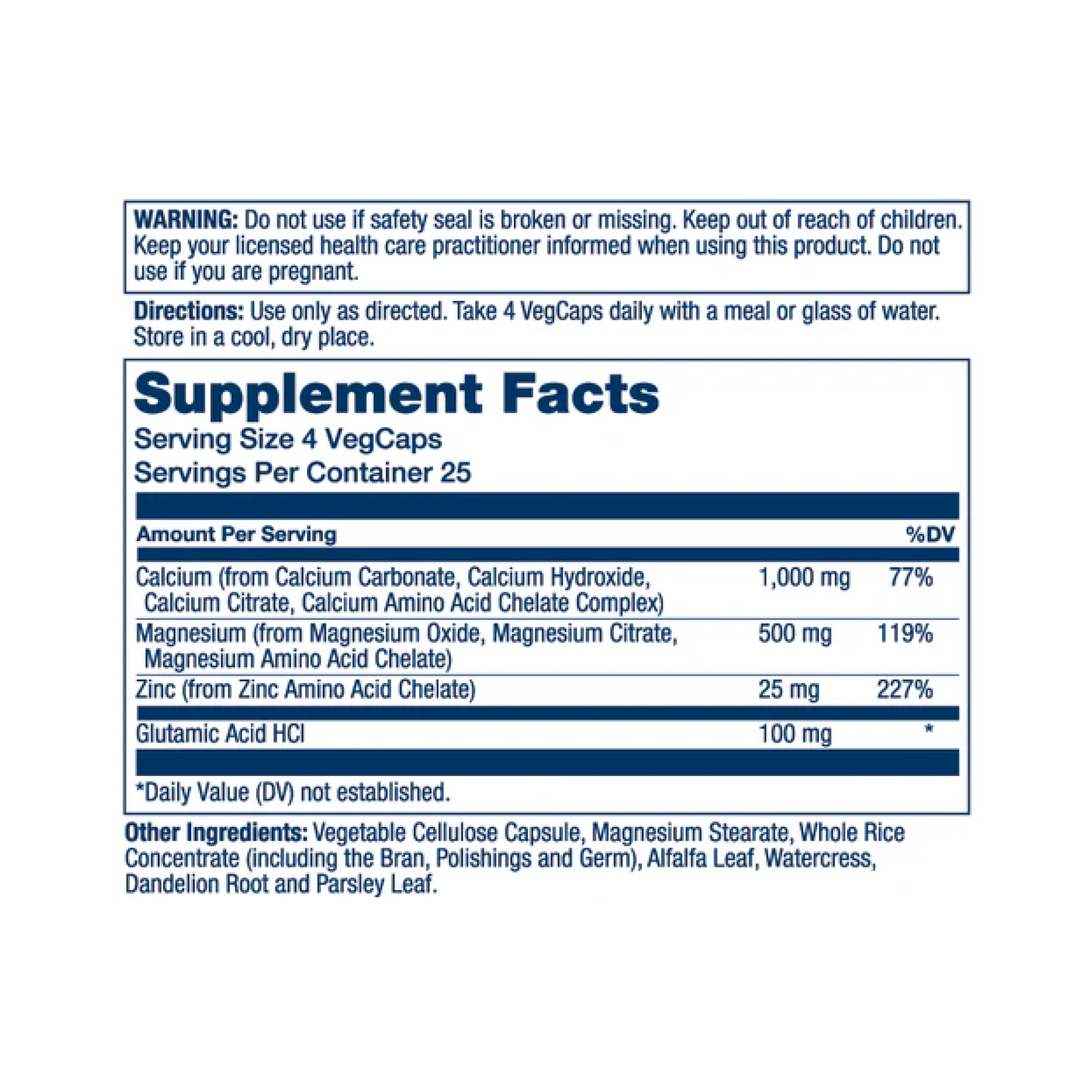 Solaray Calcium Magnesium Zinc - 100 vcaps 2023-10-4430