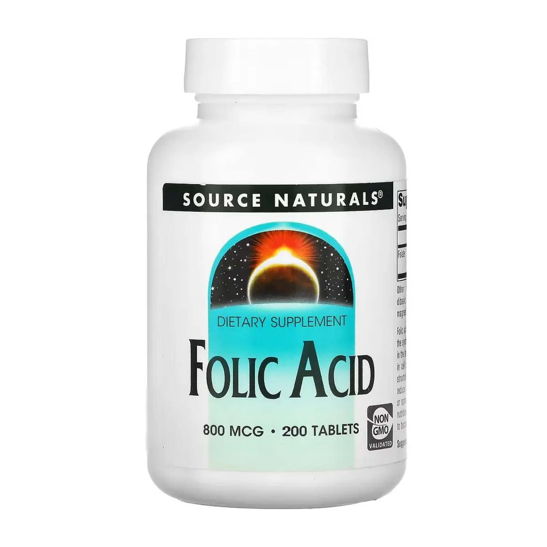 Source Naturals Folic Acid 800 mcg - 200 tabs 2023-10-5120