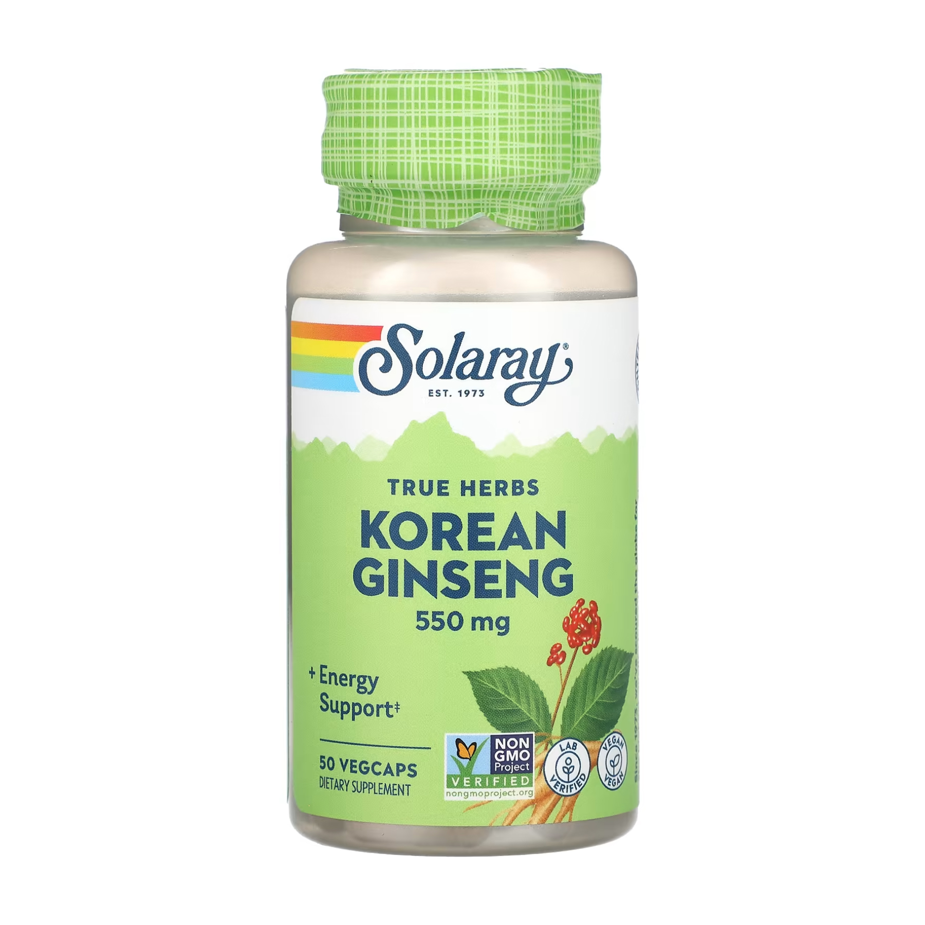 Solaray Korean Ginseng Root 550mg - 50 vcaps 2023-10-2379