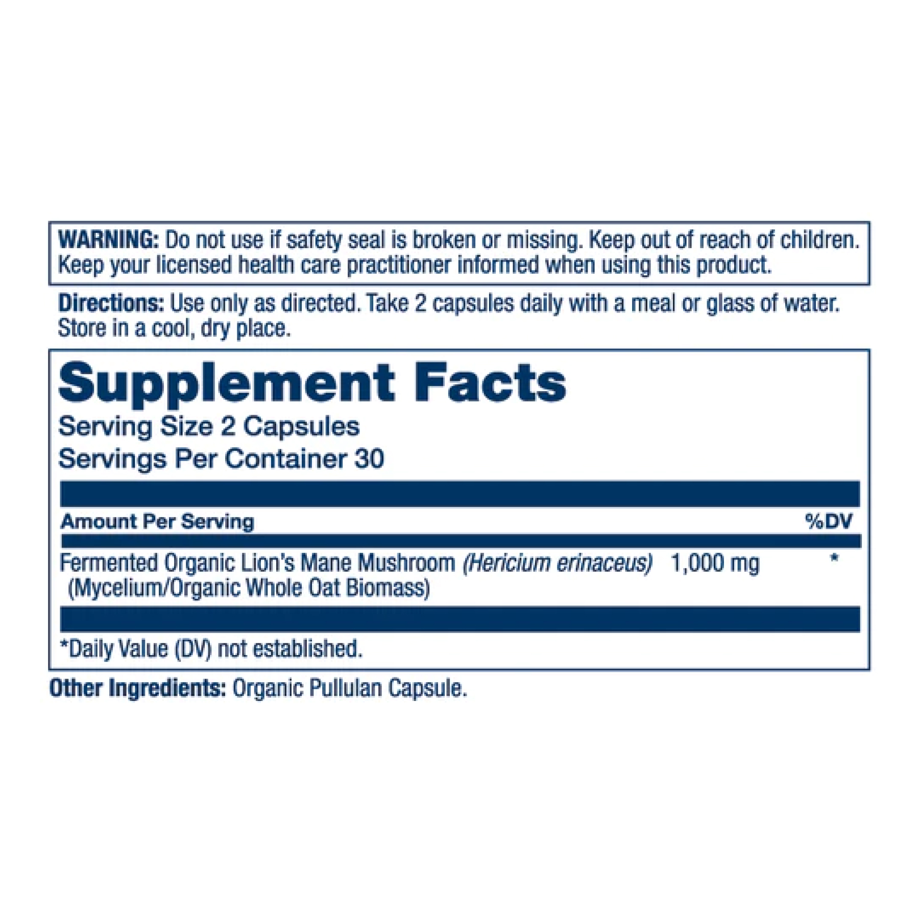 Solaray Organic Lion's Mane Fermented 1000mg - 60 caps 2023-10-2120