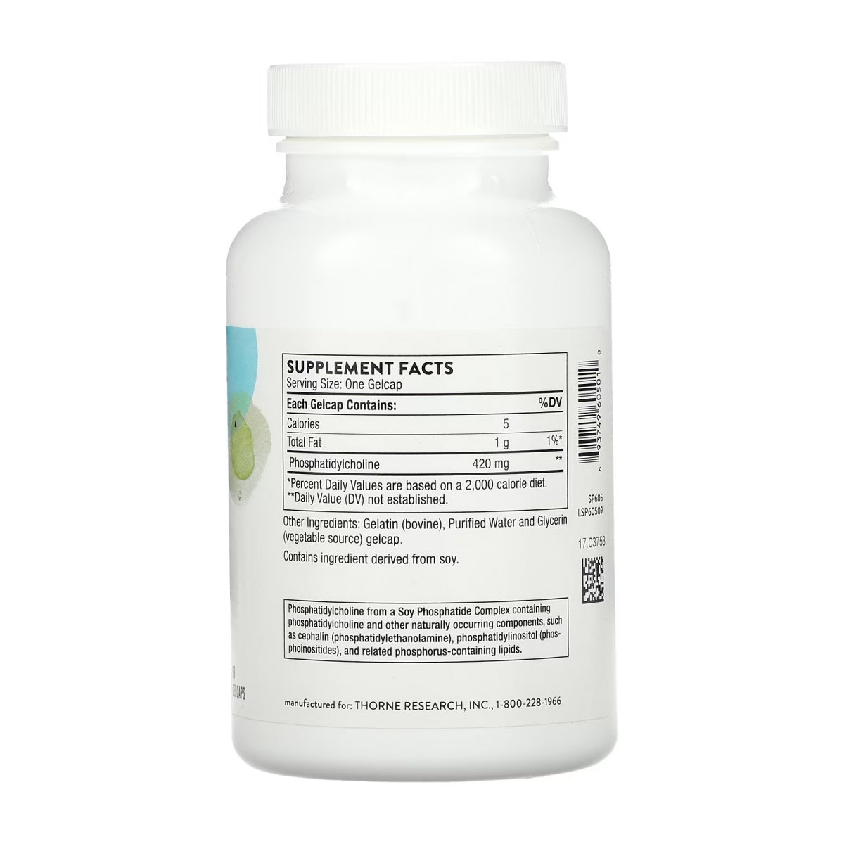 Thorne Phosphatidyl Choline - 60 gelcaps 2023-10-3617
