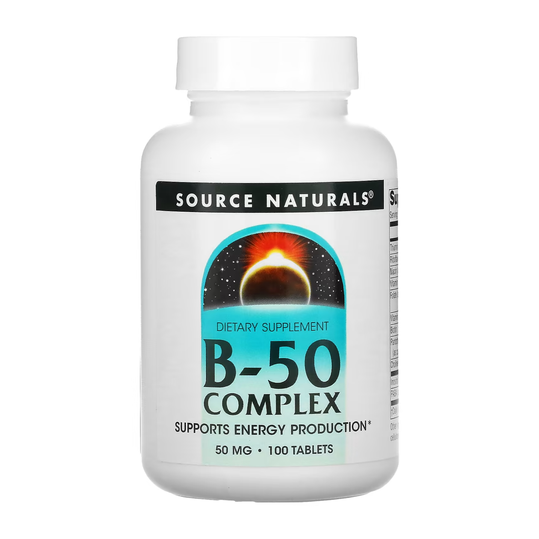 Source Naturals Vitamin B-50 Complex 50mg - 100 tabs 2023-10-2682