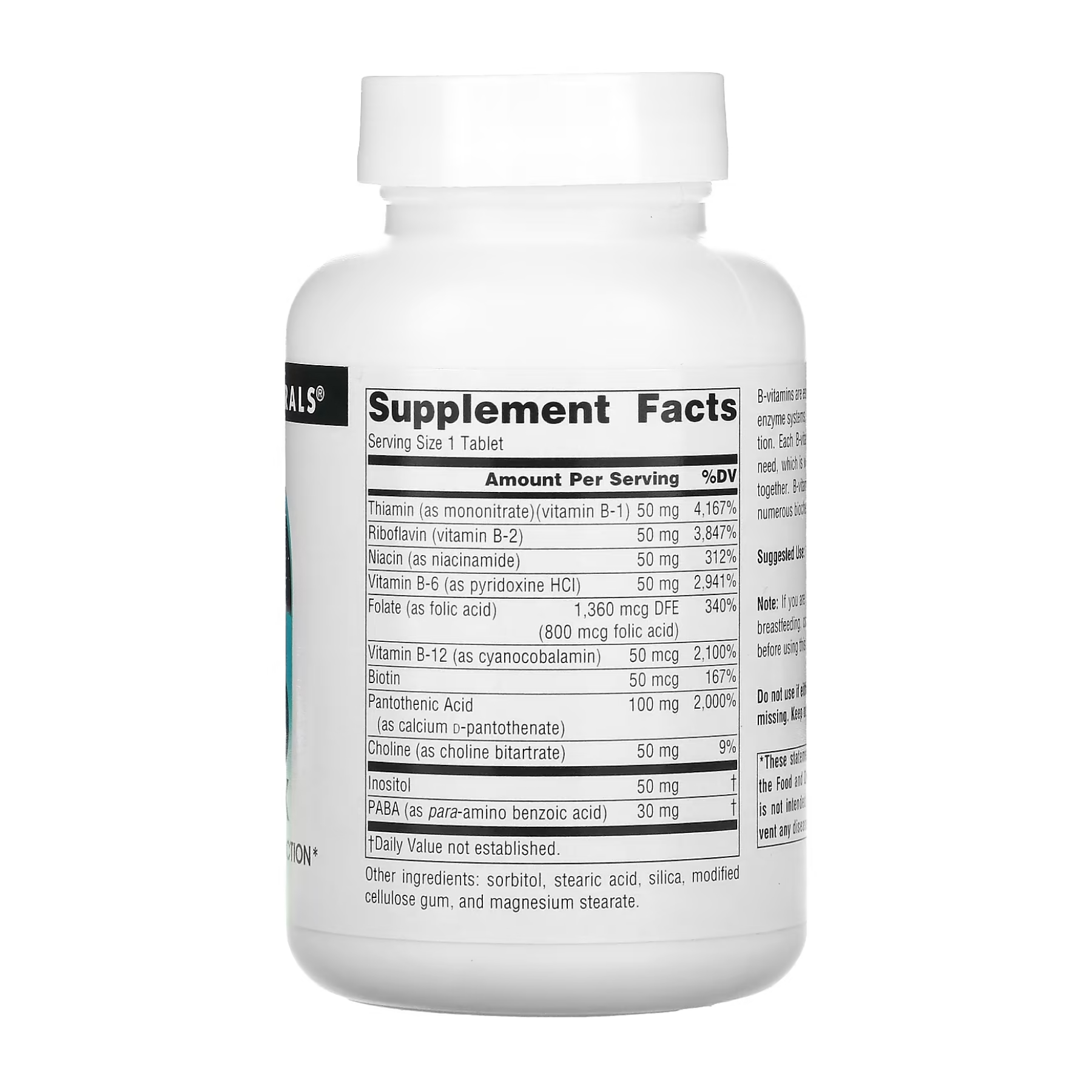 Source Naturals Vitamin B-50 Complex 50mg - 100 tabs 2023-10-2682