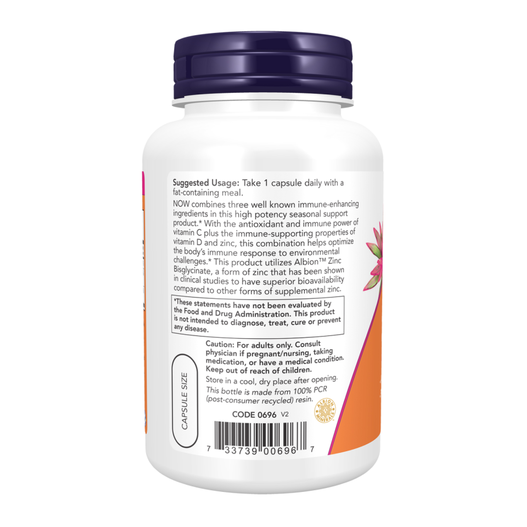 Now Foods C-1000 Zinc & D-3 - 100 vcaps 2023-10-3284