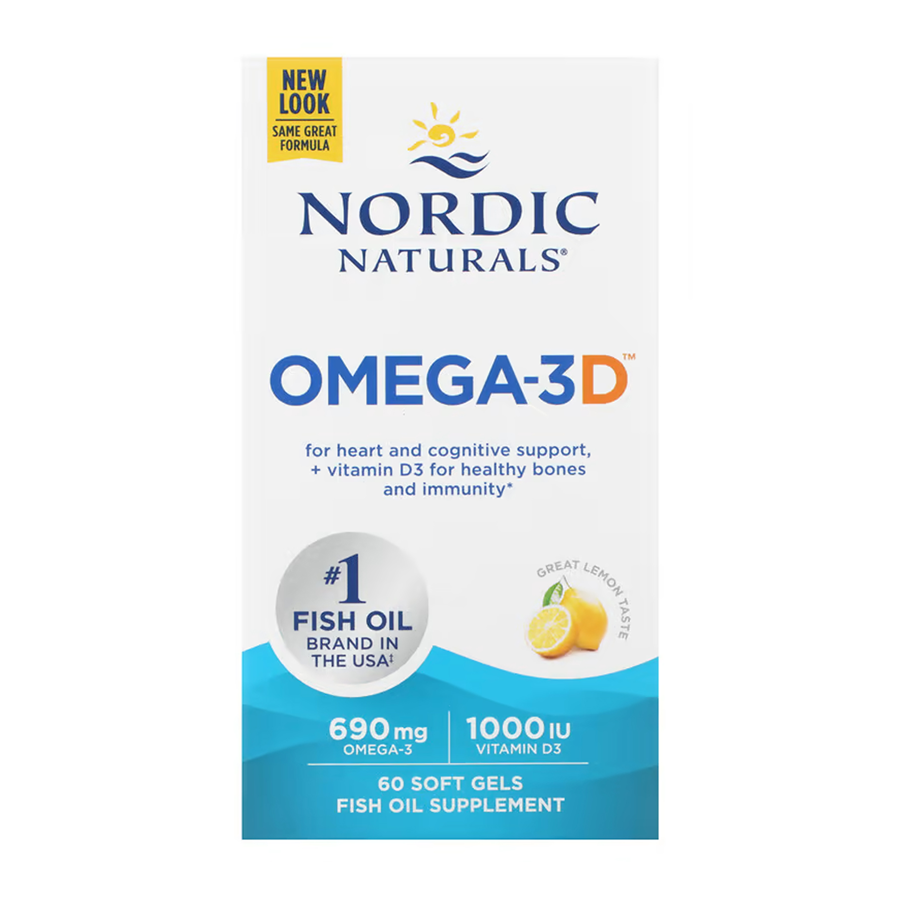 Nordic Naturals Omega-3D - 60 softgels 2023-10-5958