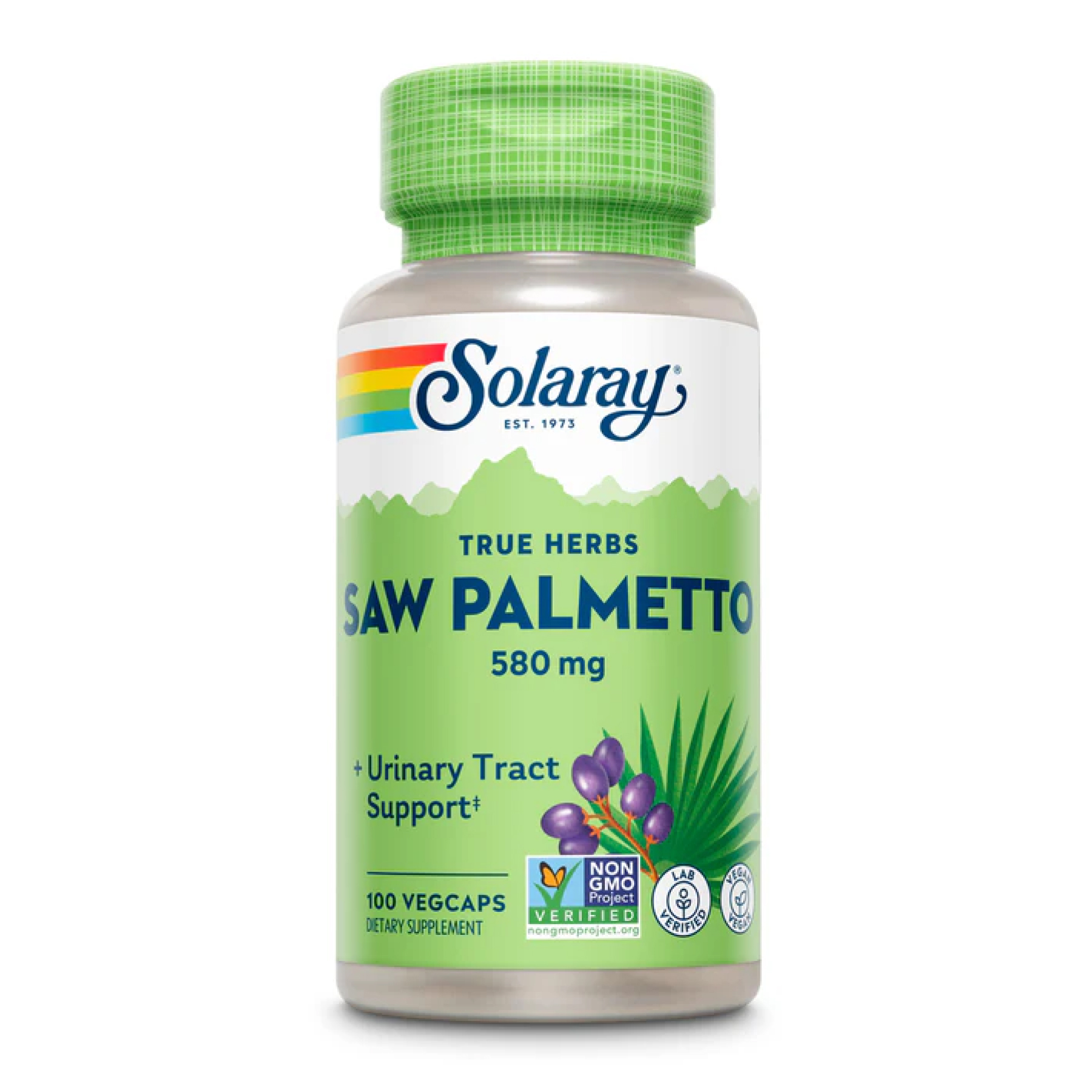Solaray Saw Palmetto Berry 580mg - 100 vcaps 2023-10-2380