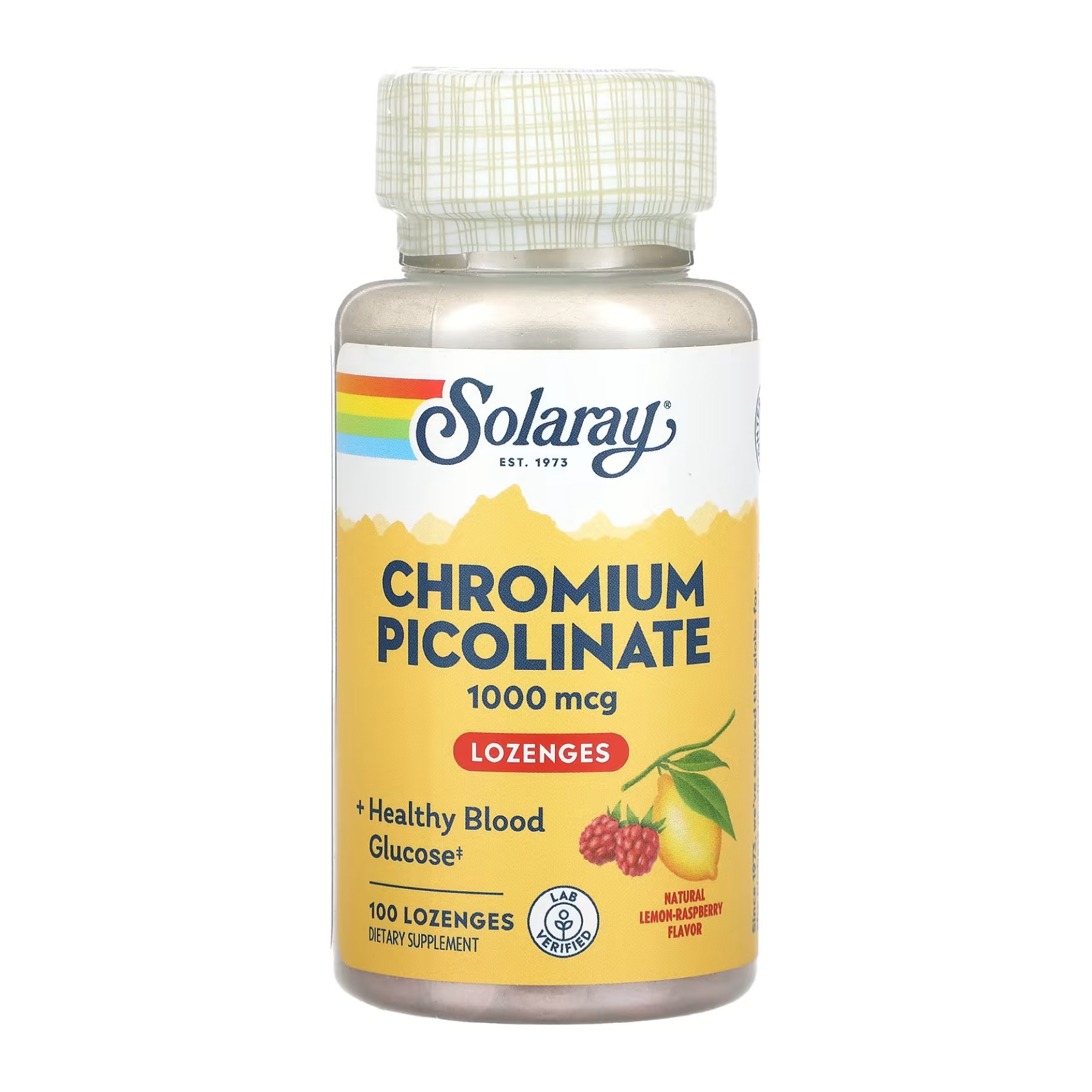 Solaray Chromium Picolinate 1000mcg - 100 lozenges Lemon-Raspberry 2023-10-3435