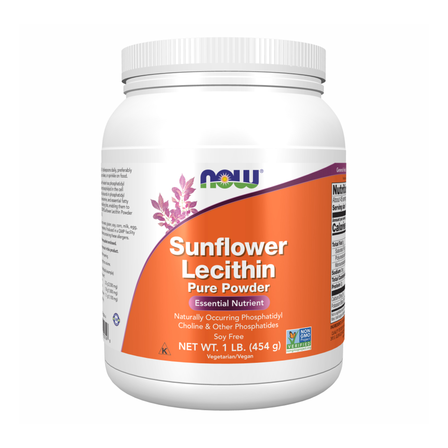 Now Foods Sunflower Lecithin Pure Powder 1lb - 454g 2022-10-2063